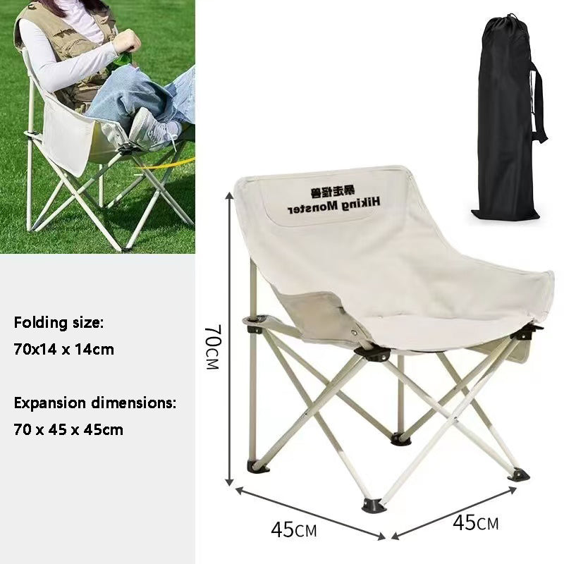 BNIB-Outdoor Folding Chair, Simple Camping/Fishing Stool, Moon Chair, 2 Chairs for $80（White）