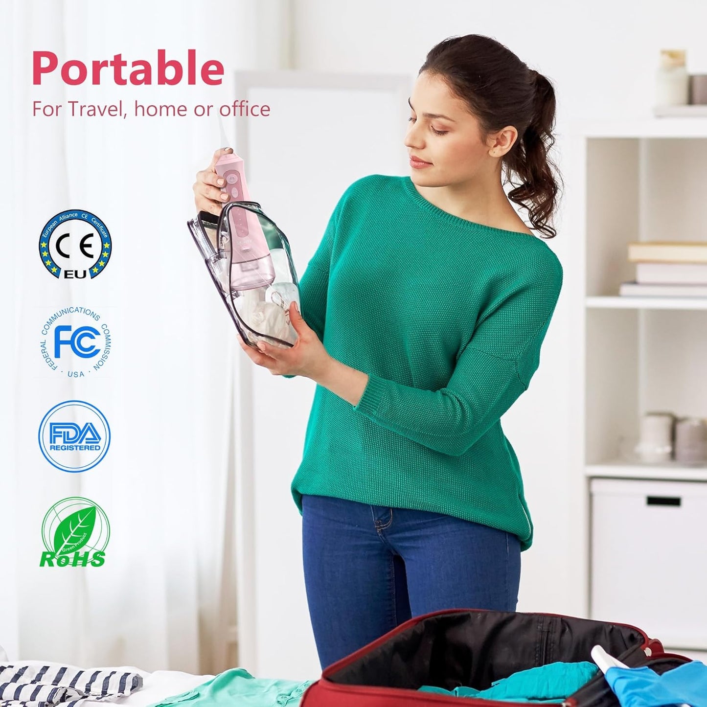 BNIB-Sejoy Water Dental Flossers for Teeth Cleaning, Electric Oral Irrigator for Teeth Rechargeable Cordless,-$20