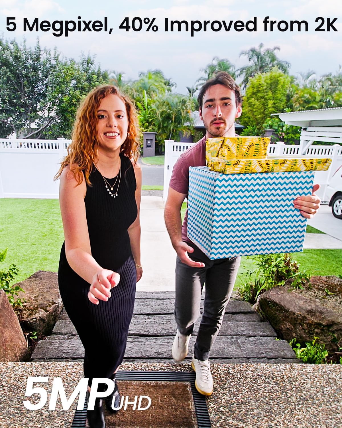 BNIB-Doorbell Camera Wireless Outdoor, aosu 5MP Ultra HD, 3D Motion Detection Video Doorbell with Chime