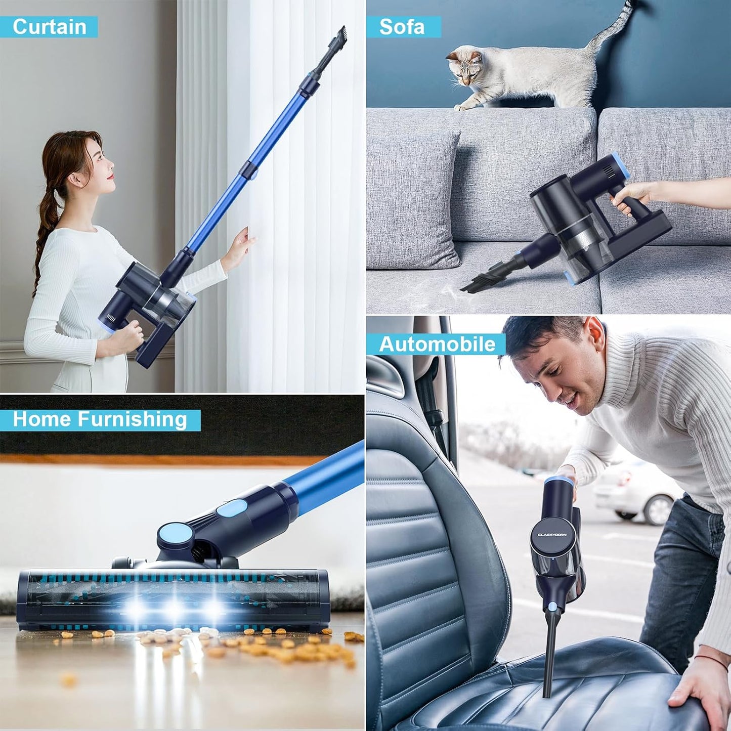 BNIB-Cordless Vacuum Cleaner, Powerful 6-in-1 Lightweight Stick Vacuum Up to 45mins Runtime