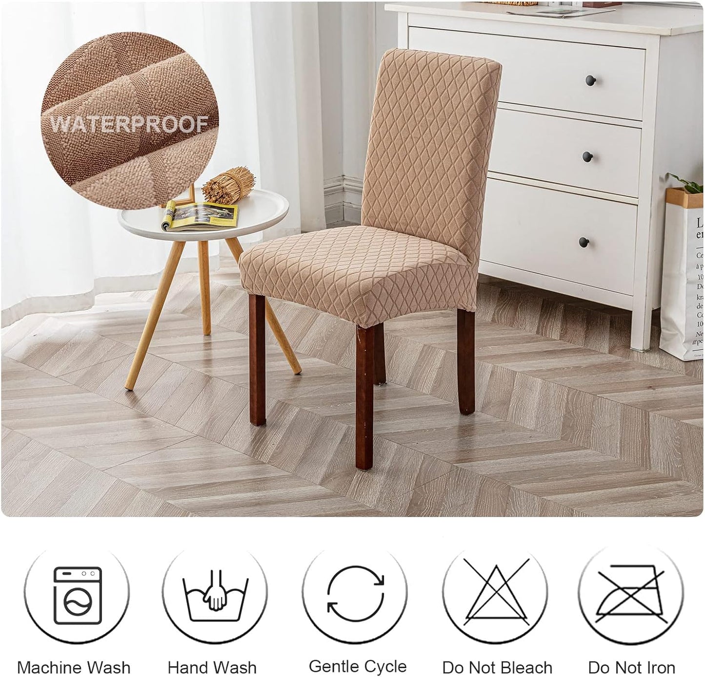 BNIB-Waterproof Chair Covers for Dining Room 6 Pack, Dining Chair Cover Removable Chair Slipcover,-$25