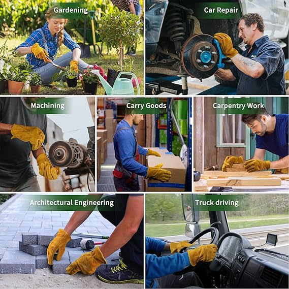 BNIB- Gardening Work Gloves Leather,Garden Men Women Thorn Proof Cowhide Gardening Gloves,-$10/pair