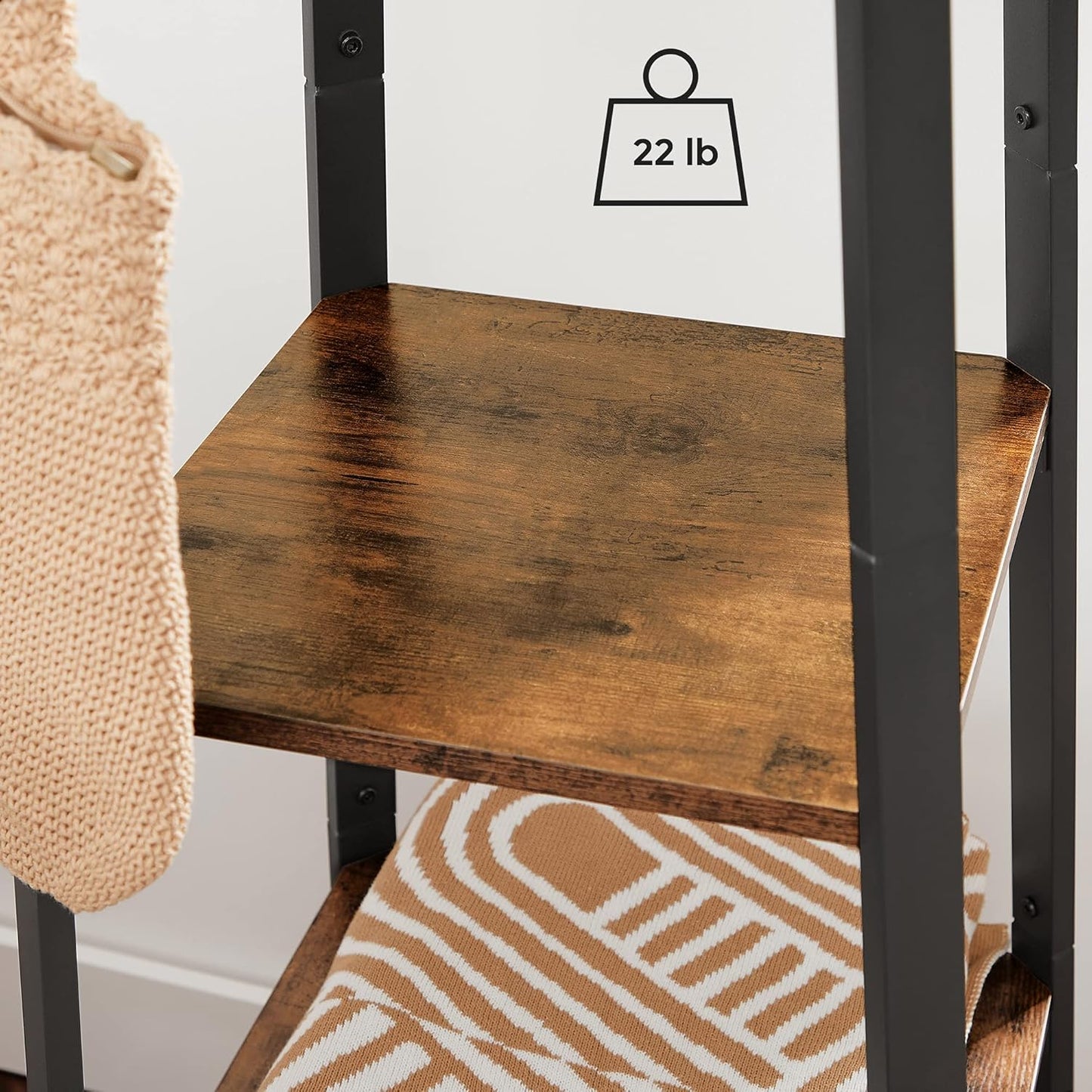 Brand New Assembled Coat Rack, Coat Stand with 3 Shelves, Hall Tree Free Standing with Hooks-$70