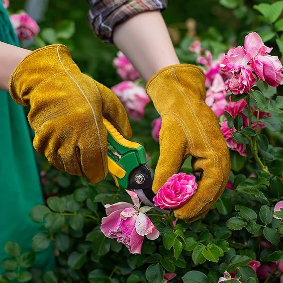 BNIB- Gardening Work Gloves Leather,Garden Men Women Thorn Proof Cowhide Gardening Gloves,-$10/pair