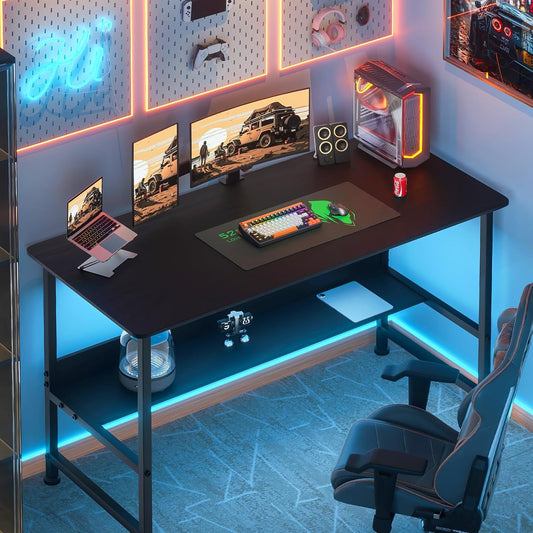 Brand new Computer Desk - Modern Minimalist Style, Ideal for Study & Writing, 110×50×75 cm, Dark Black,-$100