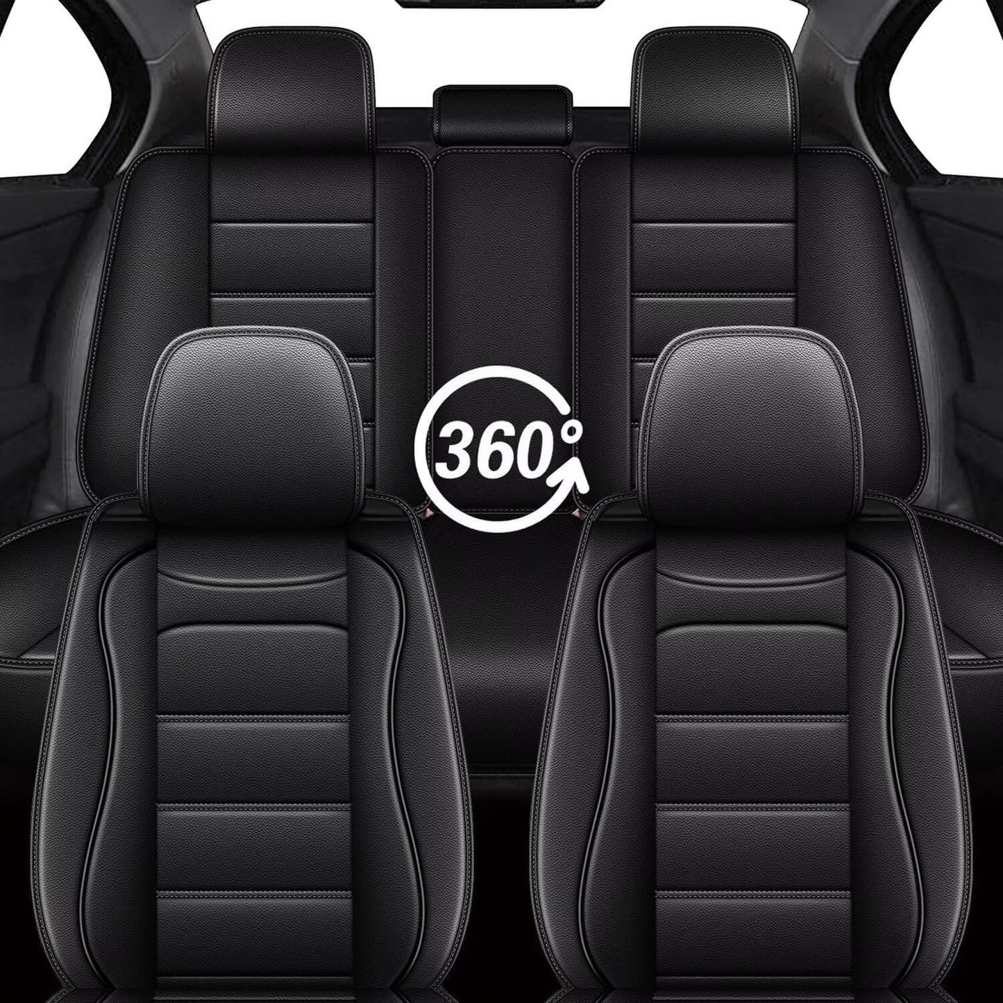 BNIB-Full Set Car Seat Covers Fit for Subaru Outback 2010-2026 Luxury Leather, (5 Seats, Black),-$150