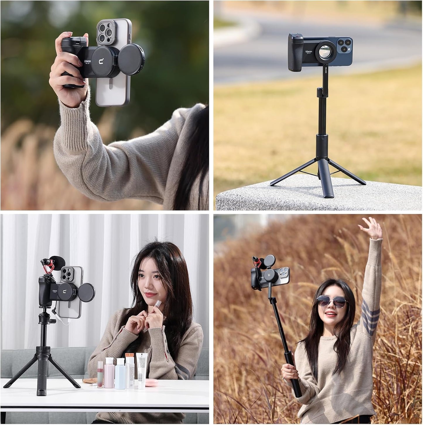 BNIB-ULANZI Magnetic Phone Grip Selfie Phone Tripod Mount MA35, 2-in-1 Magnetic Phone Clip Camera Grip Handle