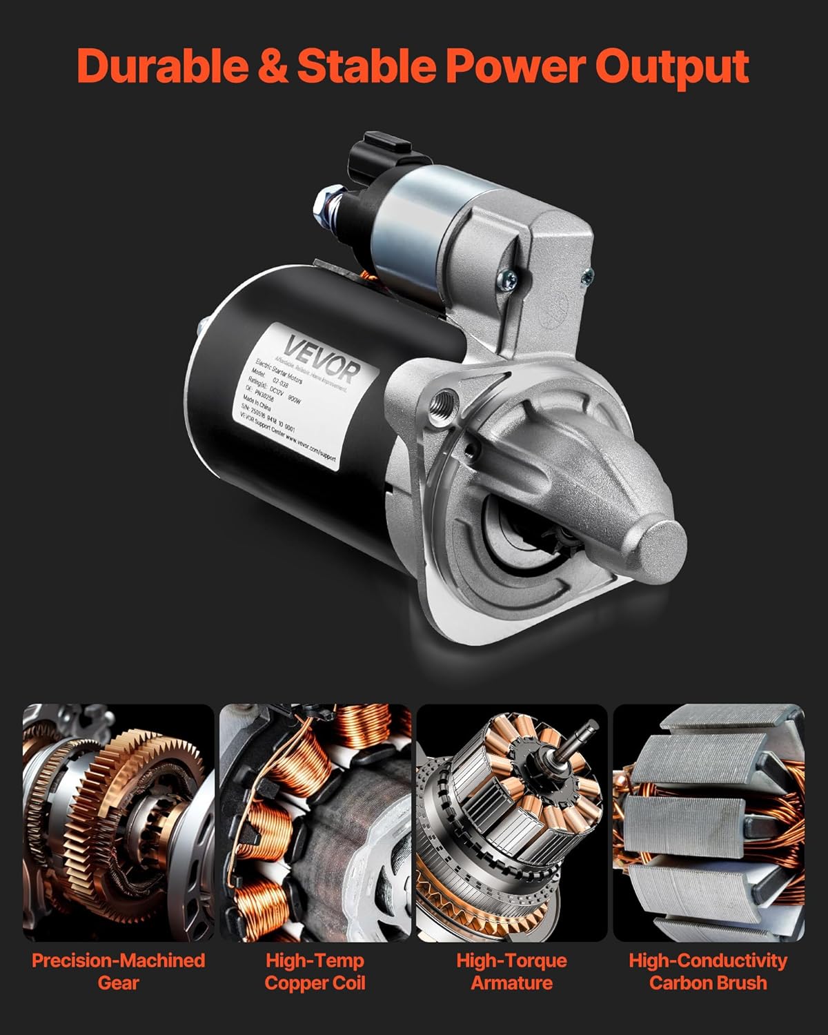 VEVOR 30256 Starter Motor, Fits Hyundai Accent 1.6L 2013-2017, Kia Rio 1.6L 2013-2015 Non Start-Stop,-$55