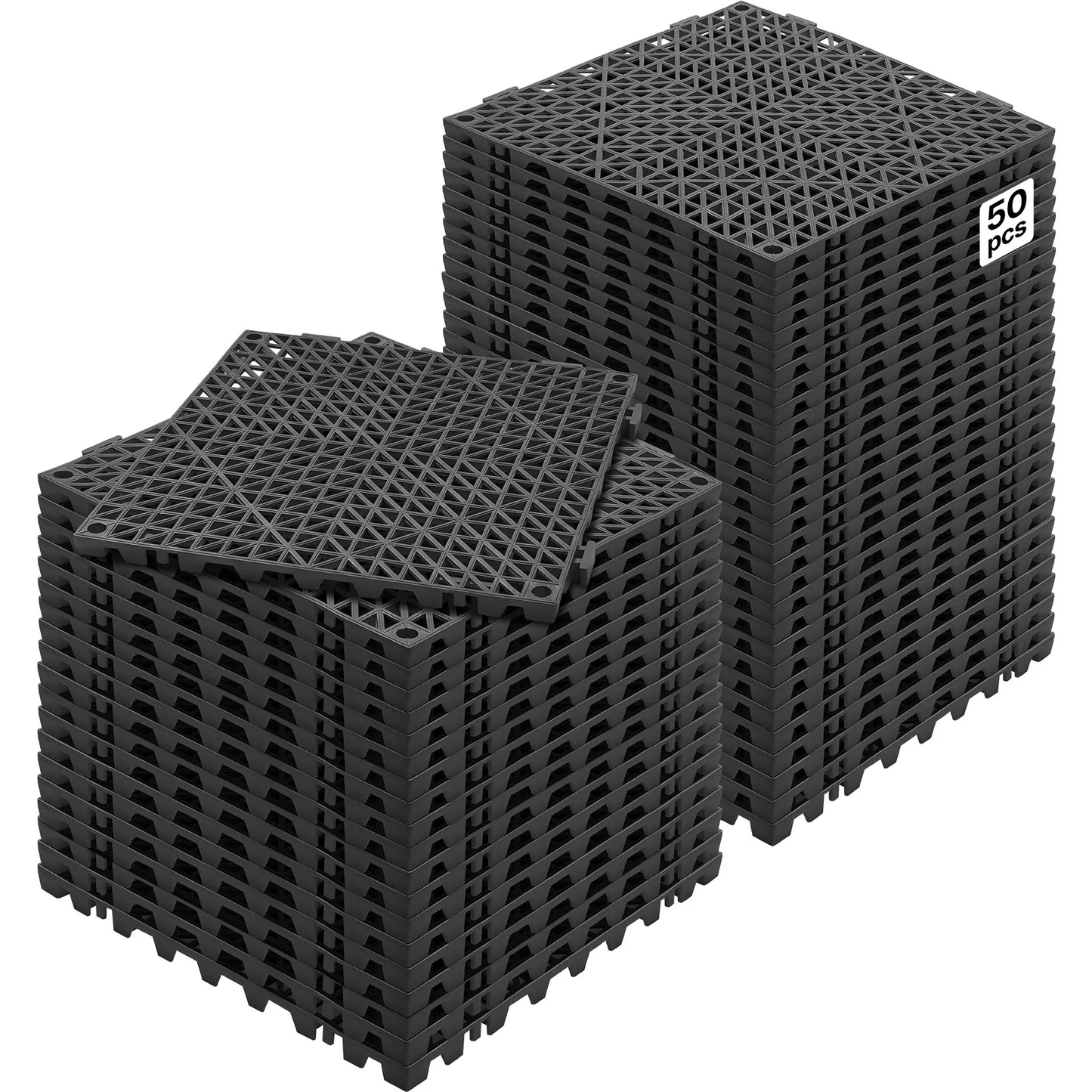 VEVOR Modular Interlocking Cushion, 50 Pack 12" x 12" Splicing Drainage Mats, Soft PVC Interlocking,-$75