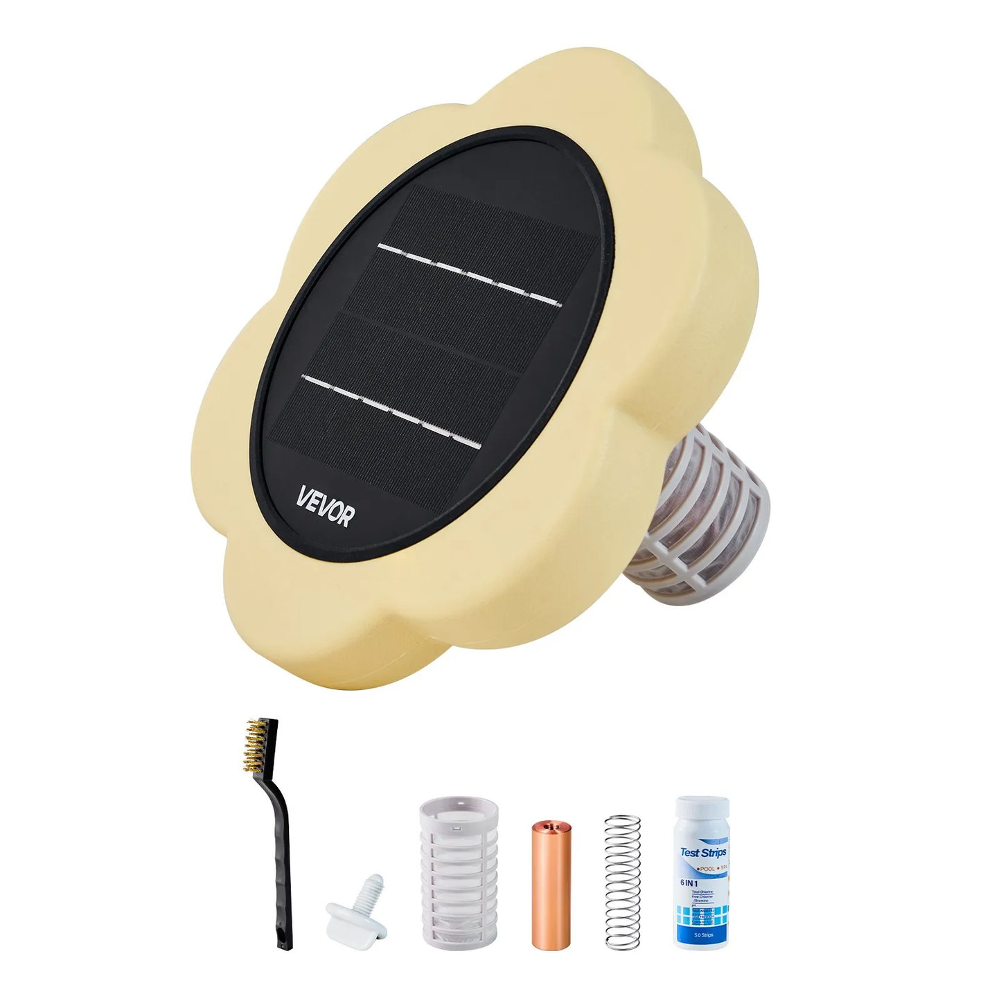 VEVOR Solar Pool Ionizer, Petal Copper Pool Ionizer Up to 45000 Gal, Floating Automatic Water Cleaner,-$45