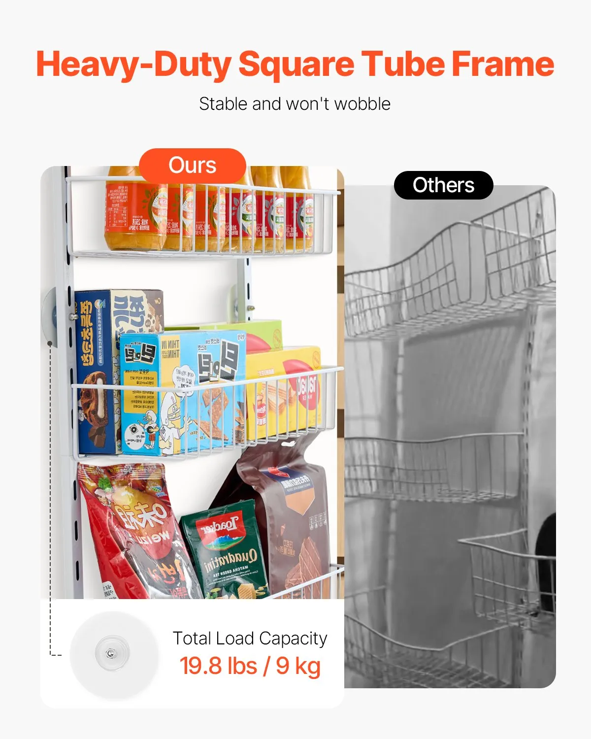 VEVOR Over the Door Pantry Organizer, 6-Tier Pantry Organization and Storage,HeHanging Spice Rack,-$25
