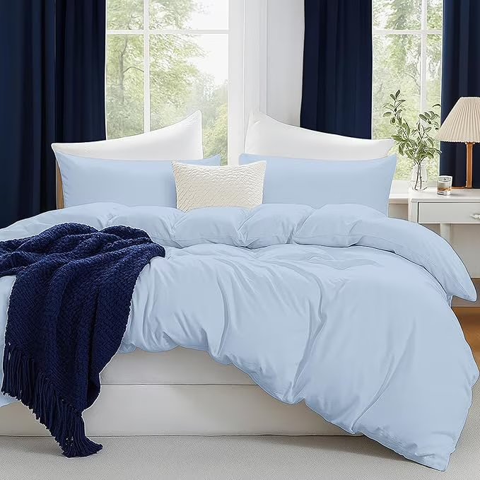 BNIB-3-Piece Queen Duvet Cover Set | 100% Cotton – Soft, Breathable & Durable Bedding Duvet Covers,-$20