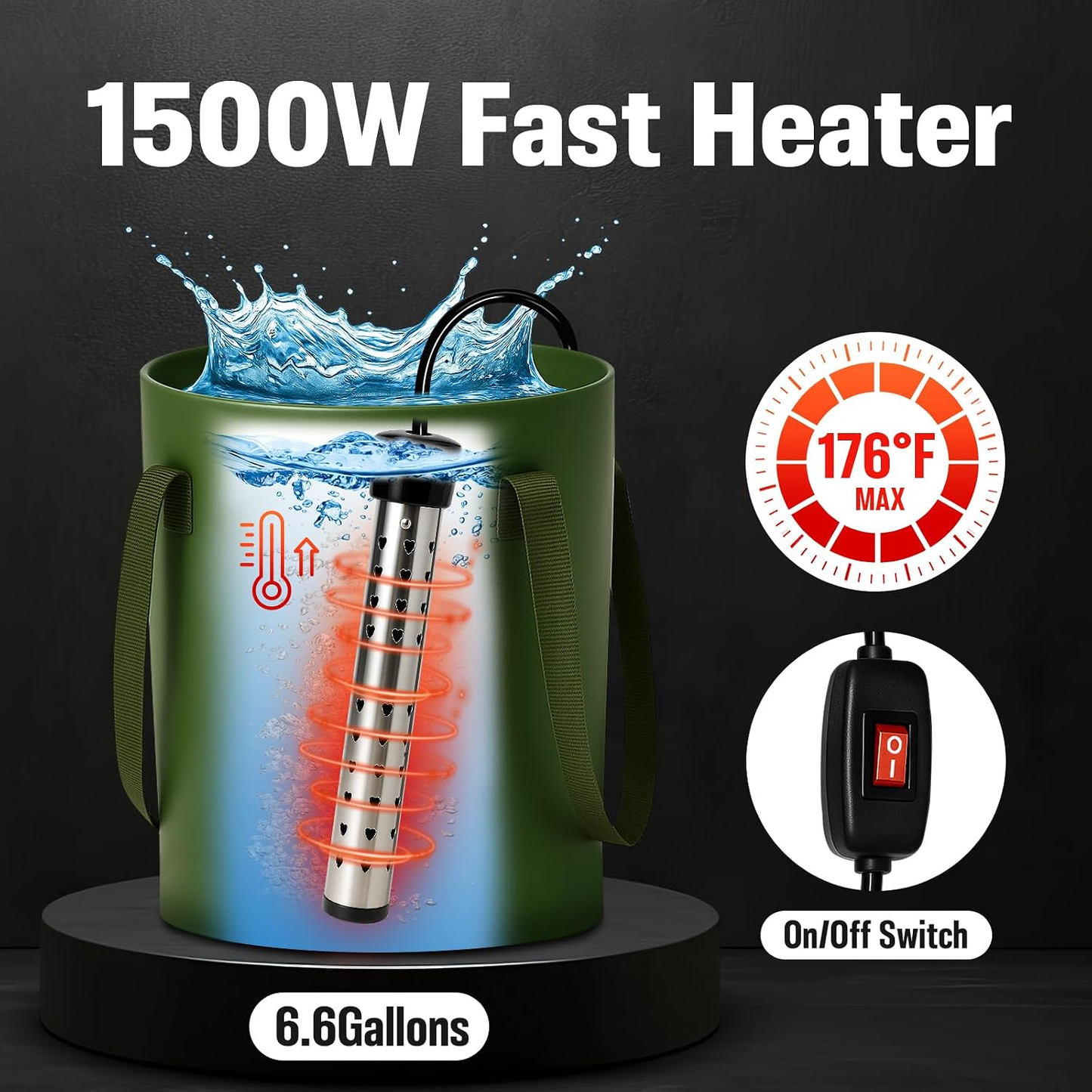 BNIB-Camping Shower kit, 6000mAh Rechargeable Camp Shower Pump with Large Capacity Bucket,-$70