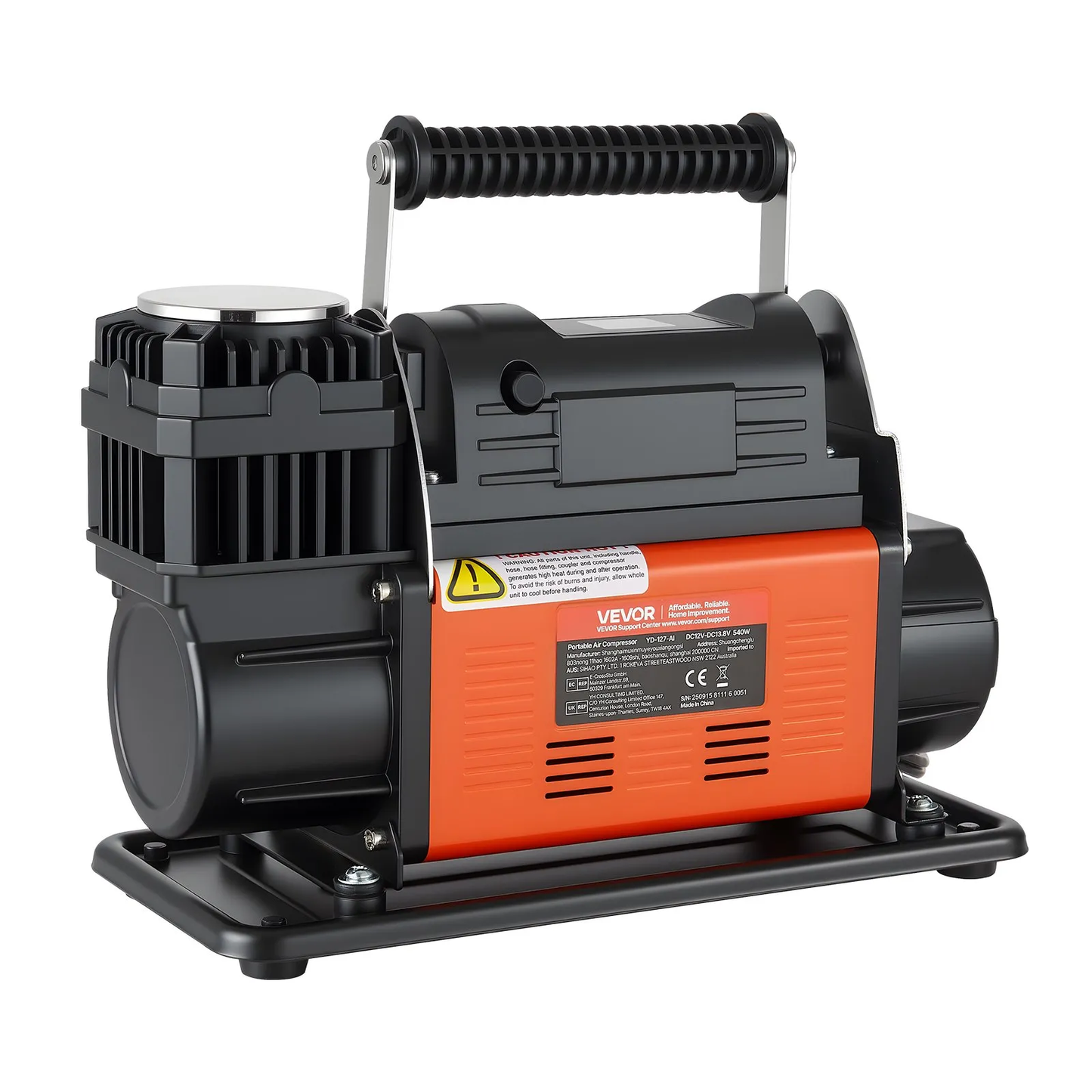 VEVOR 12V Heavy Duty Air Compressor, Auto-Stop Portable Tire Inflator with LCD Digital Display,-$110