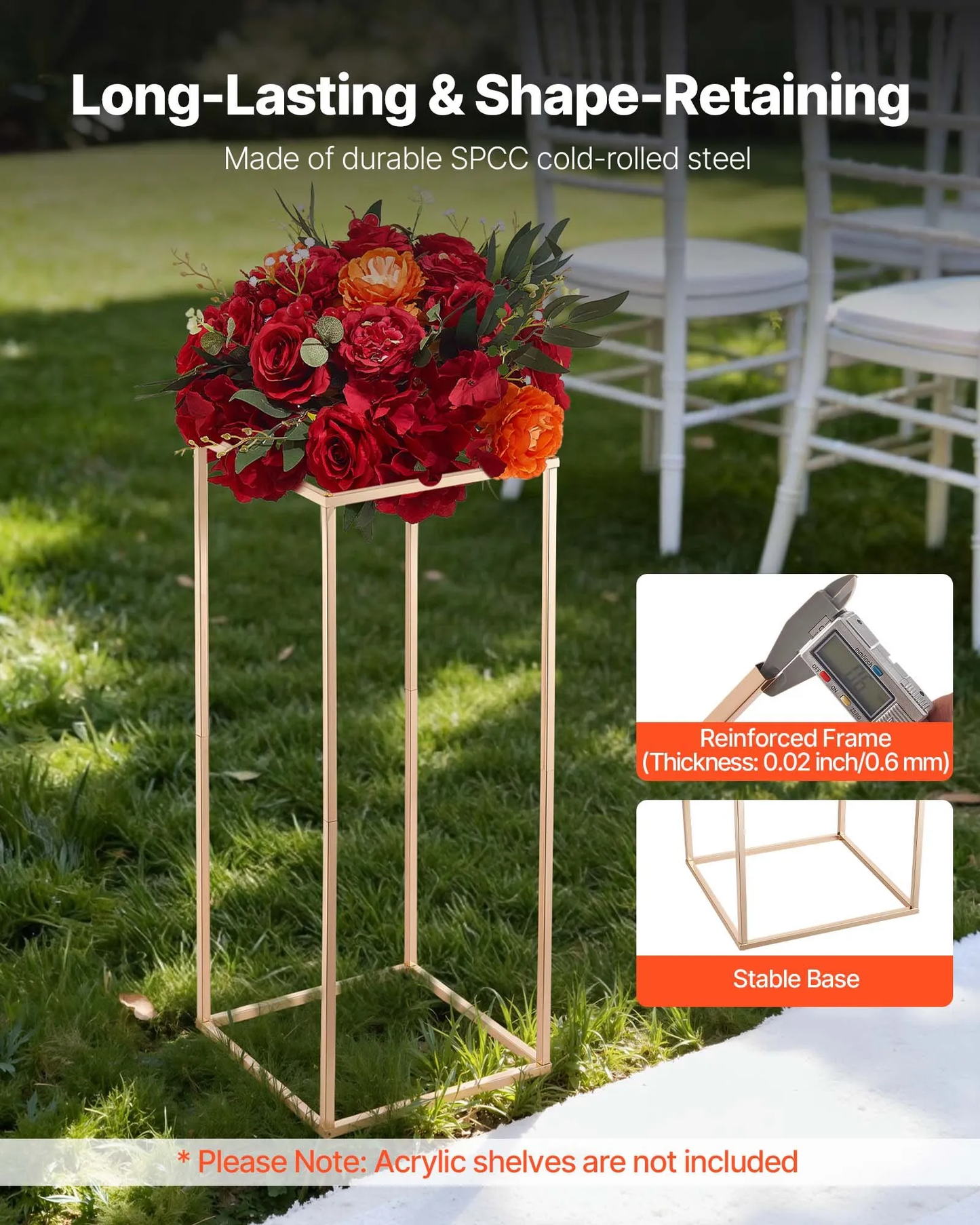 VEVOR Wedding Flower Stand, 10PCS 23.62-inch Column Flower Stand, Floral Stands,-$75