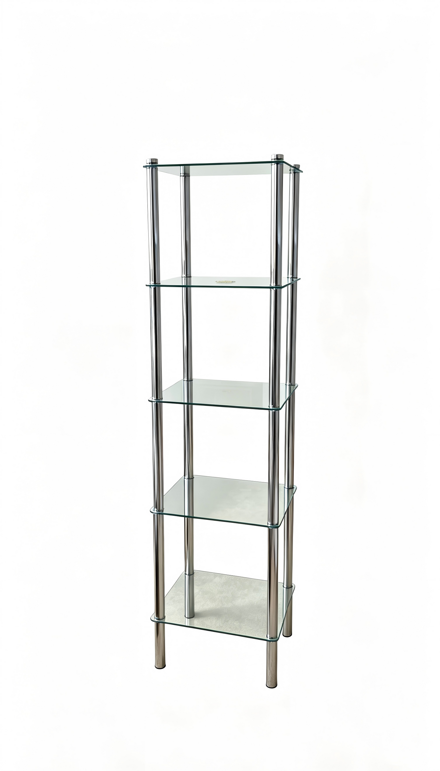 90% Like-New Assemble,5-Tier Glass & Metal Display Shelf,-$40