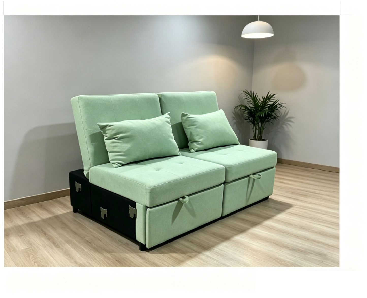Brand New Assemble POVISON Chair Bed Sleeper, 3-in-1 Convertible Sofa Chair W/ Adj(Light Green),-$500/pair