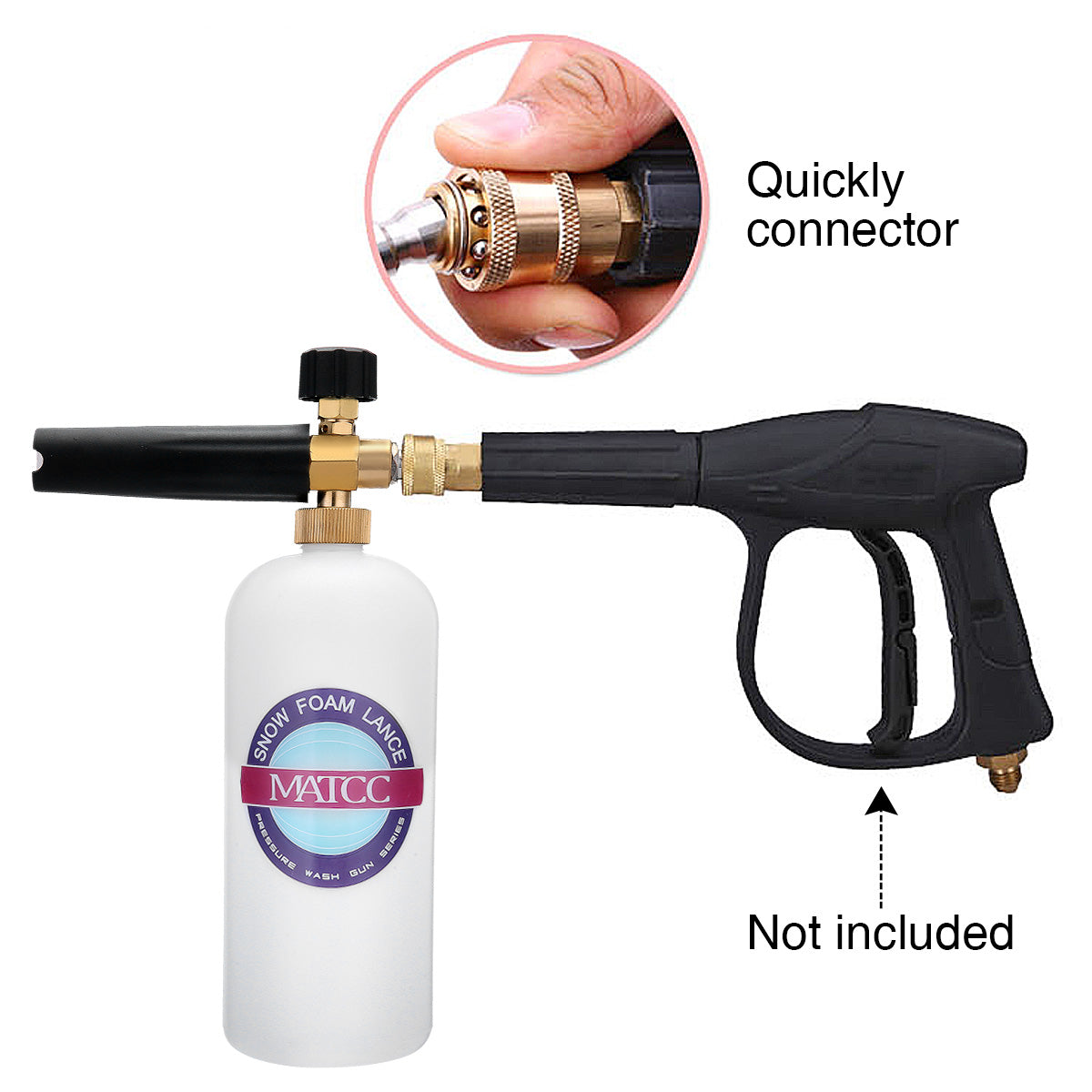 Brand New Snow Foam Lance, Adjustable Pressure Washer Foam Wash Gun 1L Bottle ,-$25