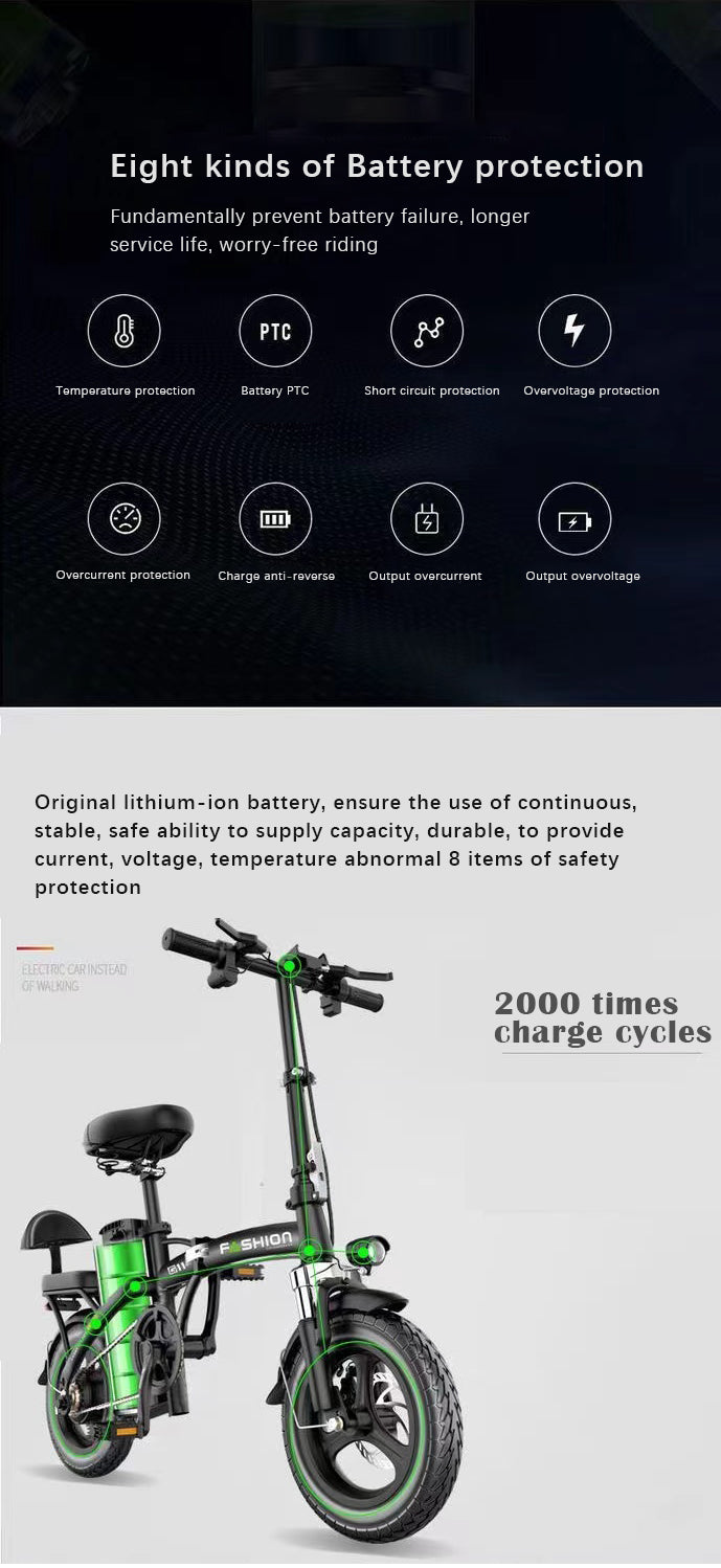 Brand New Smart Folding Electric Bicycle, with Lithium Battery, Lightweight Adult E-bike,
