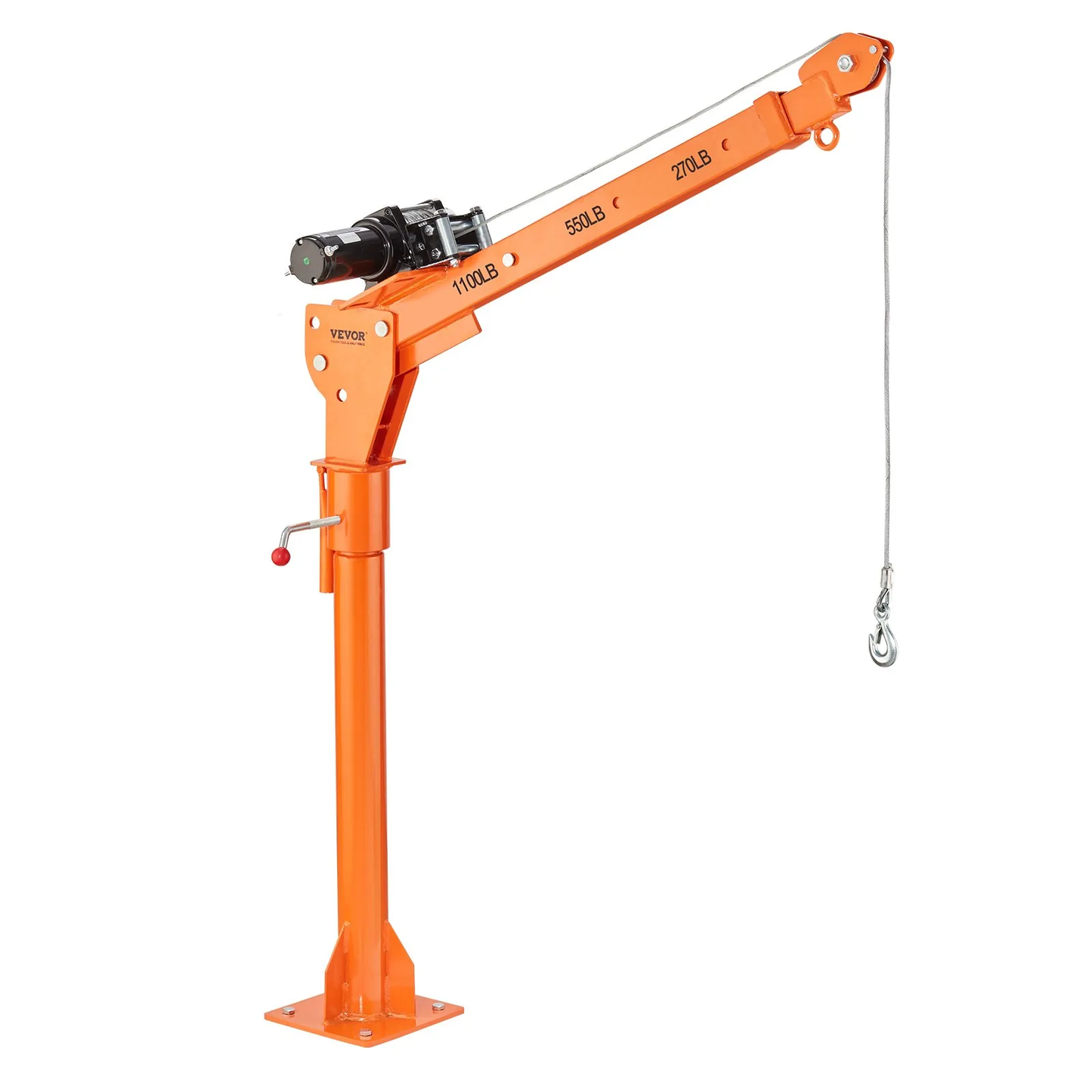 OPen Box VEVOR Electric Pickup Truck Crane, 1100 lbs Capacity, 360° Swivel, Truck Jib Crane Hoist,-$200