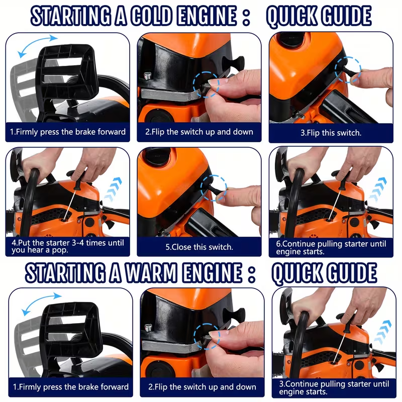 BNIB-58cc 2-Stroke Gas Chainsaw 20" Bar 2200W Power Low Recoil Chain Saw with Ergonomic Anti,-$100