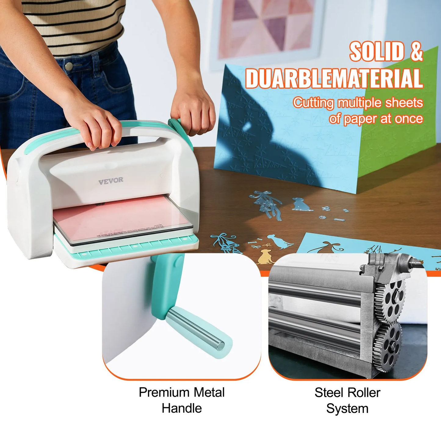 VEVOR Manual Die Cutting & Embossing Machine, Portable Cut Machines, 9 inch Opening,-$80