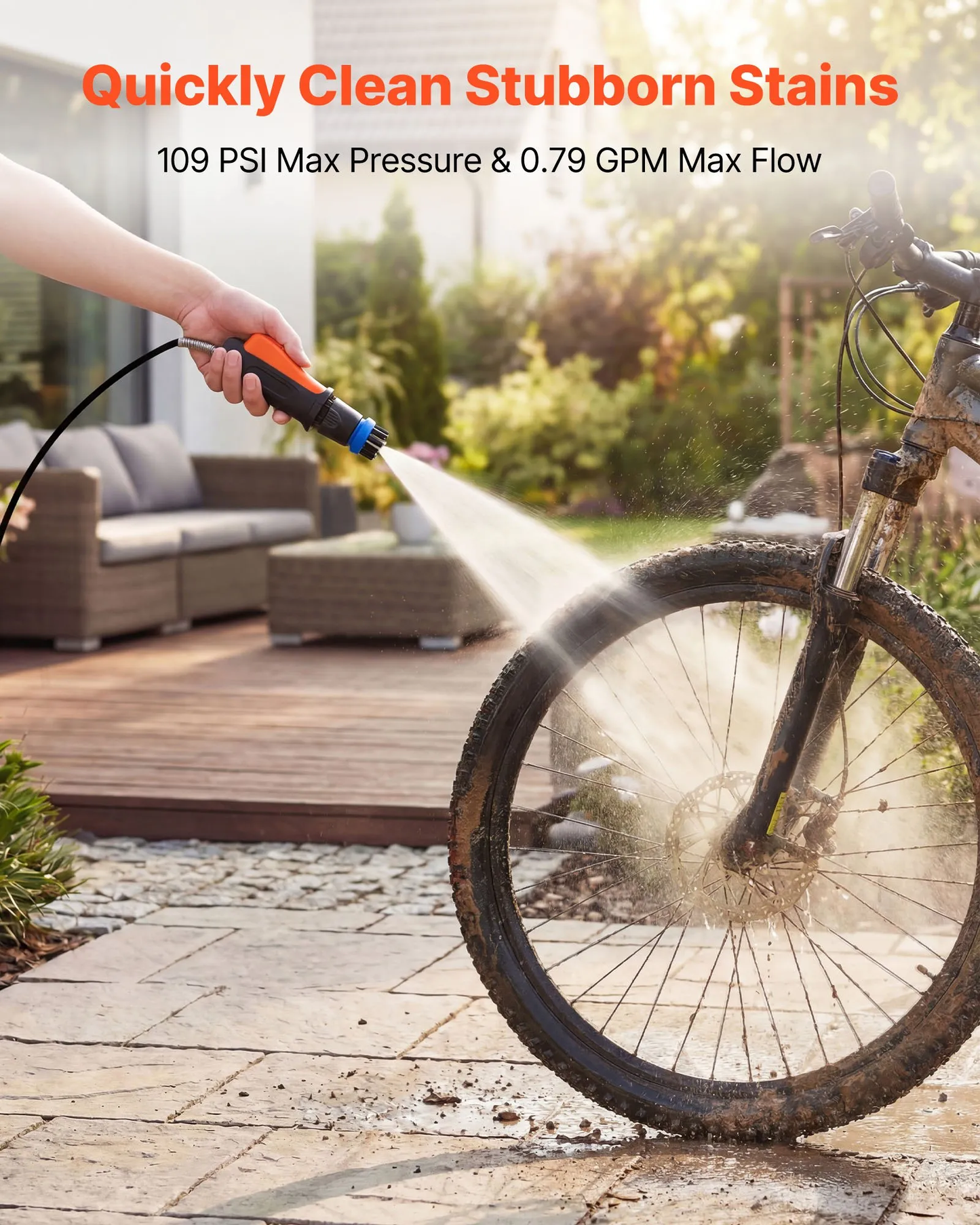 VEVOR Portable Cordless Pressure Washer with 2.64 Gal Tank, Foldable Power Washer 109 Max PSI,-$70