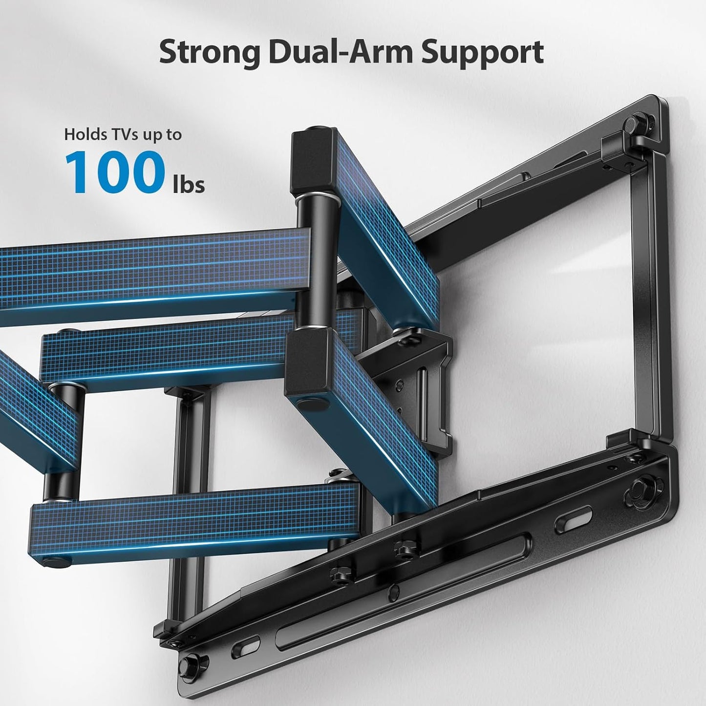 BNIB-Full Motion TV Wall Mount for Most 37-75 inch TVs up to 100 lbs,Dual Articulating Arms