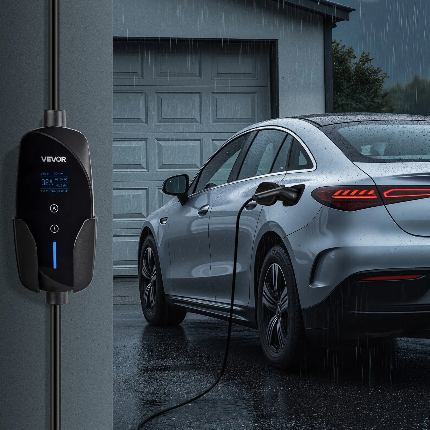 VEVOR Level 2 EV Charger, 32 Amp Adjustable Current, 240V Electric Vehicle Portable,-$110