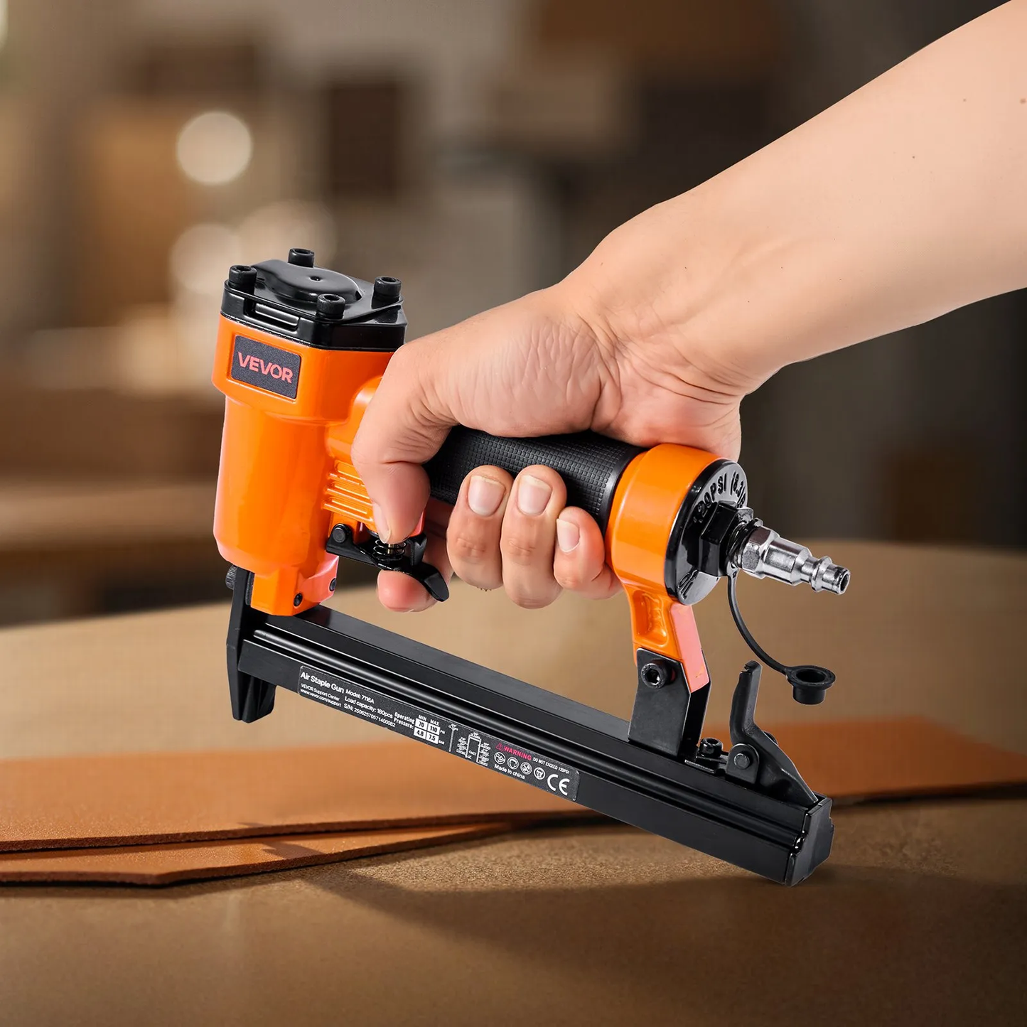 VEVOR Pneumatic Staple Gun, 22 Gauge Pneumatic Upholstery Stapler for 71 Series Fine Wire Staples 3/8-inch,-$25