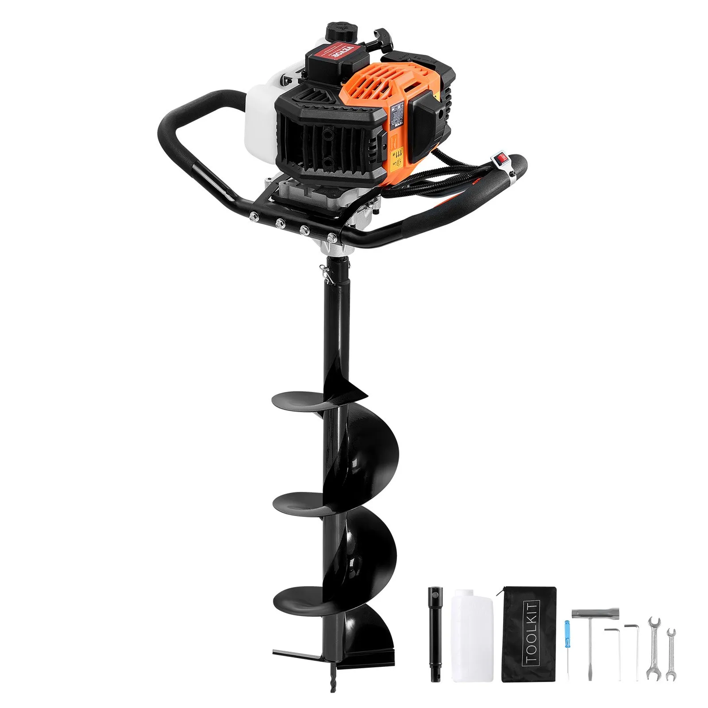 VEVOR Post Hole Digger Gas Powered, 52CC 1450W Earth Auger, Gas Auger with 8” Auger Drill,-$120