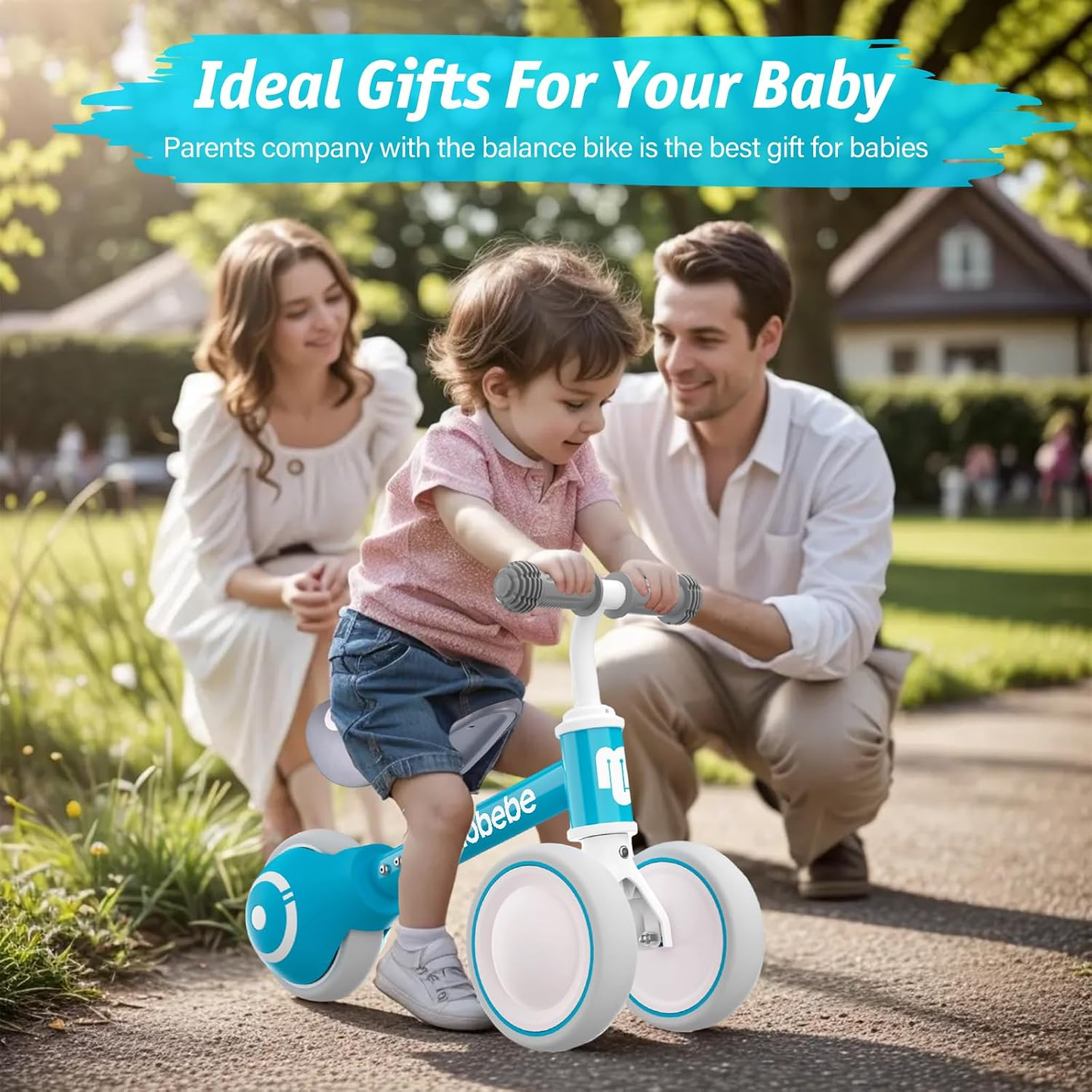 BNIB-Toddler Balance Bike, Ride-On Bike for Ages 12–36 Months, Adjustable Seat, Silent Soft 3-Wheel Design,-$35