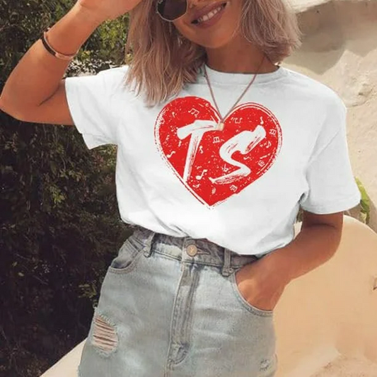 BNIB-Taylor ERAS-Inspired Graphic T-Shirt – Women’s Casual Short Sleeve  (Watermelon Red)Size: L,-$5