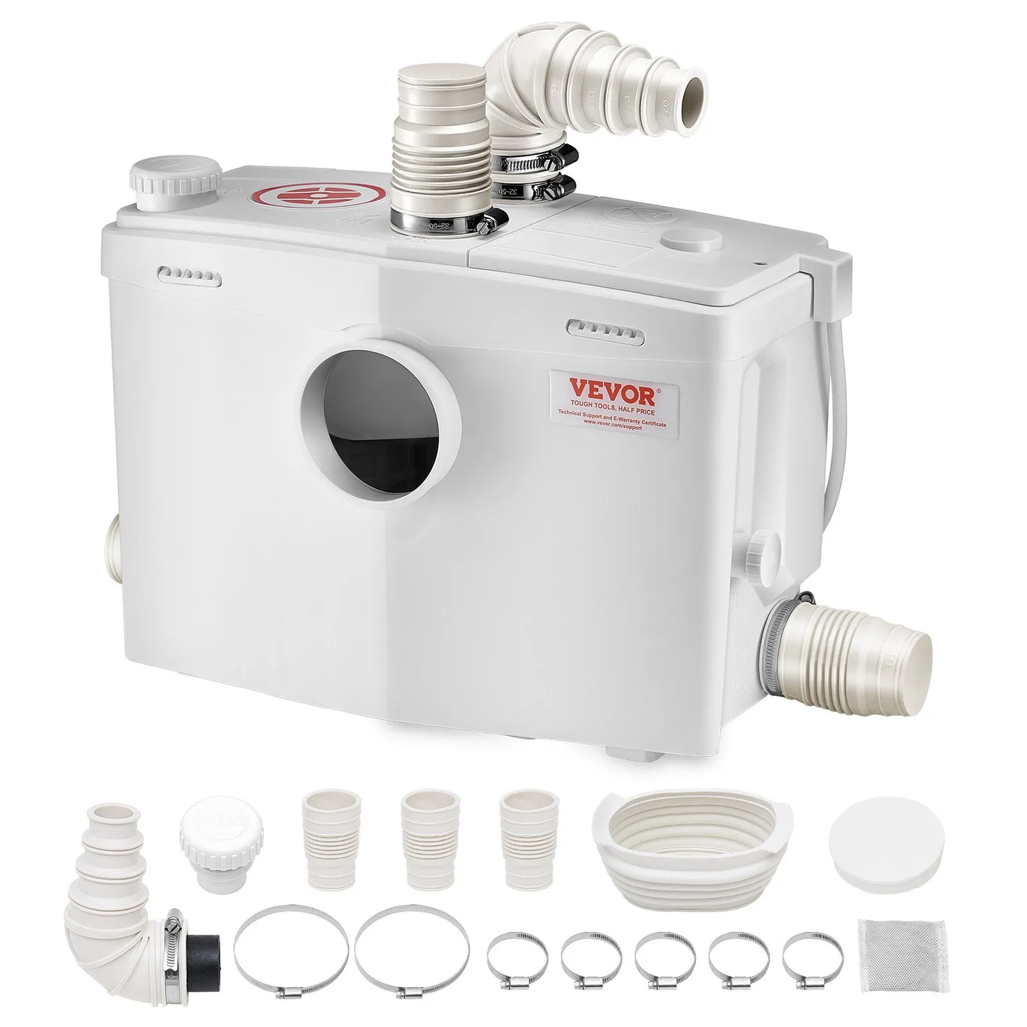 VEVOR Macerator Pump, 1200W, 48 GPM Flow, 33 ft/10 m Head, Macerator Sewerage Toilet,-$140