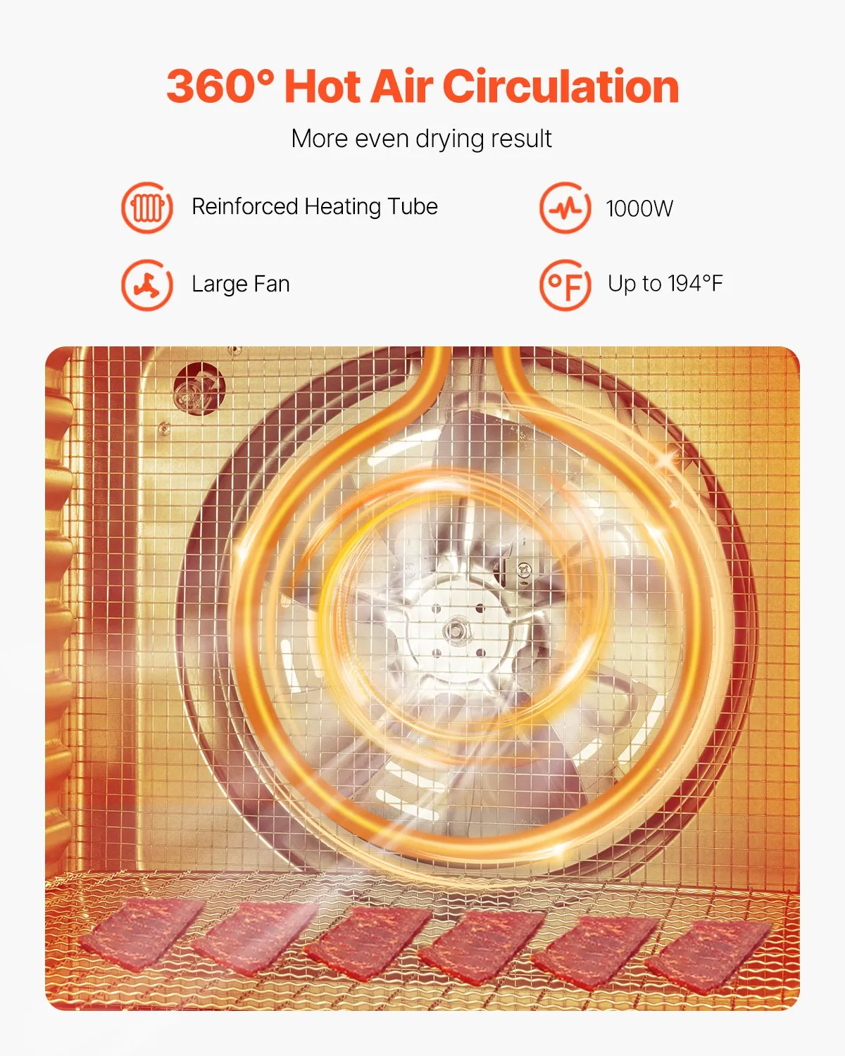 VEVOR Food Dehydrator Machine, 10 Stainless Steel Trays, 1000W Electric Food Dryer with Adj Temperature,-$150