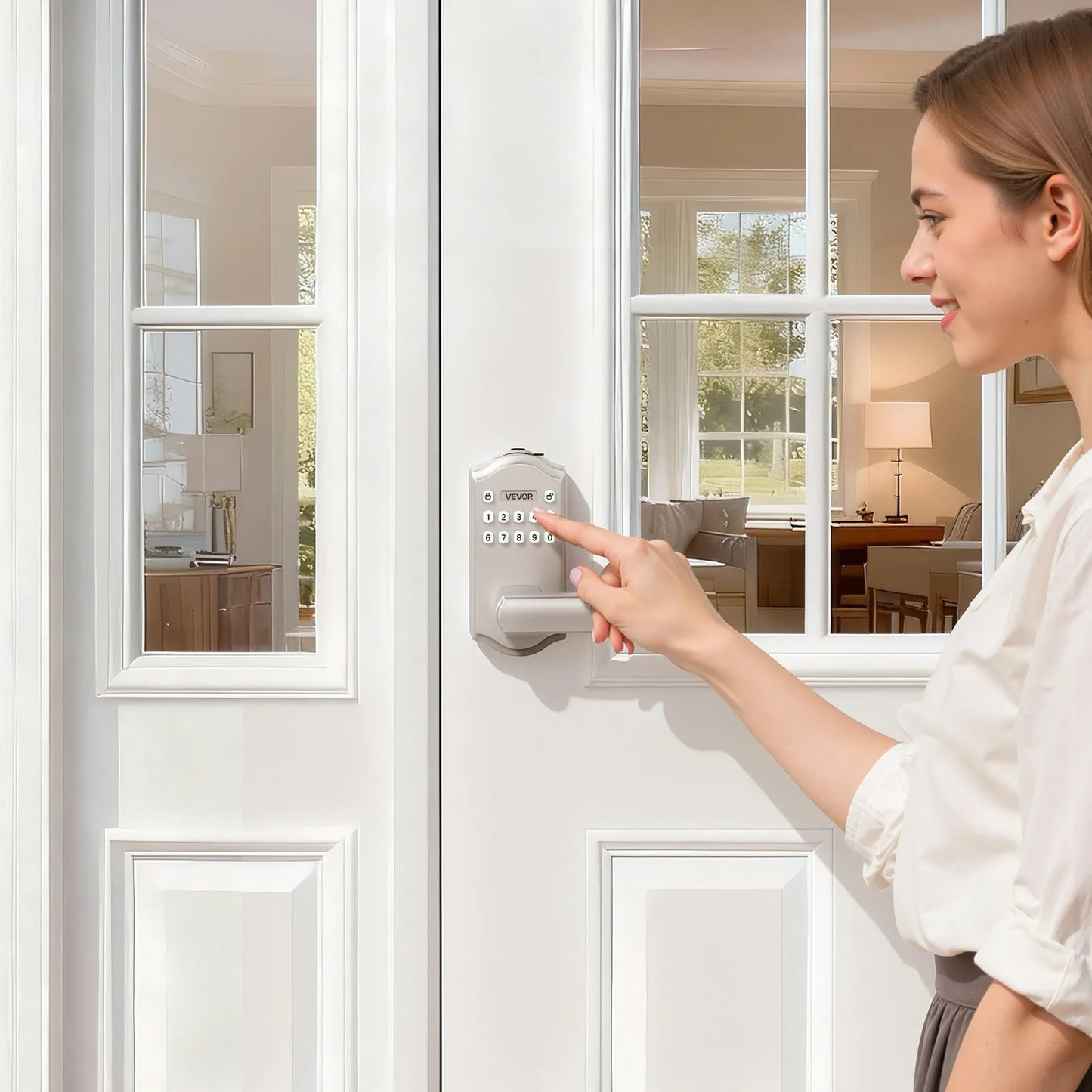 VEVOR Keyless Entry Door Lock with Handle, Electronic Lever Door Handle with Keypad,-$45