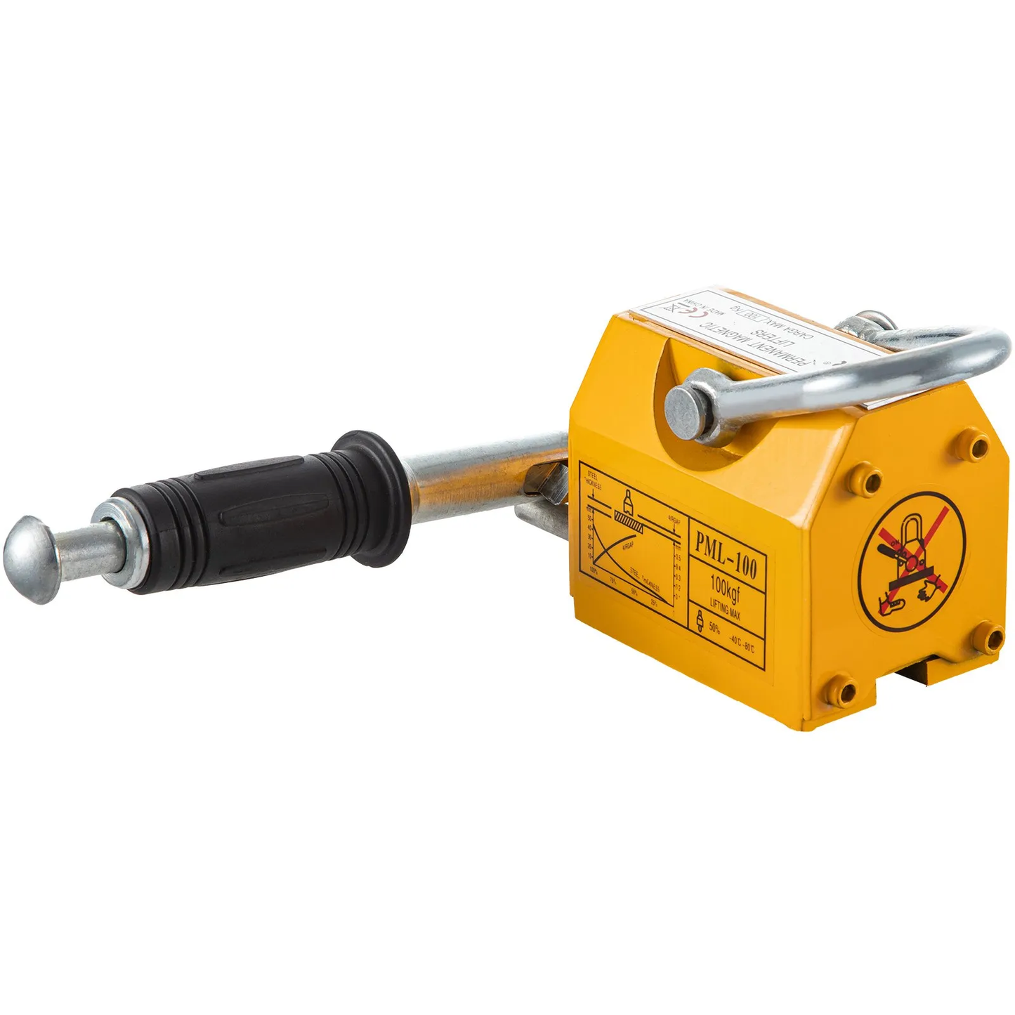 VEVOR Magnetic Lifter, 220lbs Pulling Capacity Steel Lifting Magnet, 100KG Permanent Lift Hoist Shop Crane