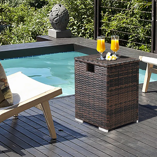 Brand New Patio Wicker Propane Tank Cover & Side Table,Coffee Table,-$120