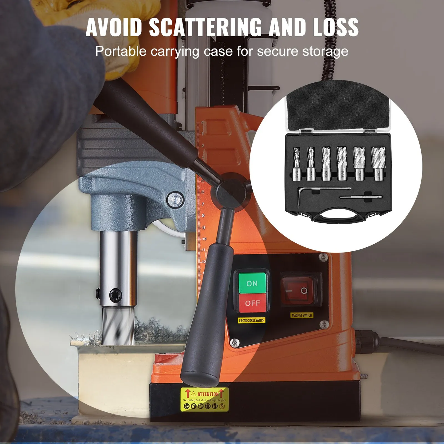 VEVOR Annular Cutter Set, 6 pcs Weldon Shank Mag Drill Bits, 1" Cutting Depth, 1/2" to 1-1/16" Cutting Diameter,-$85