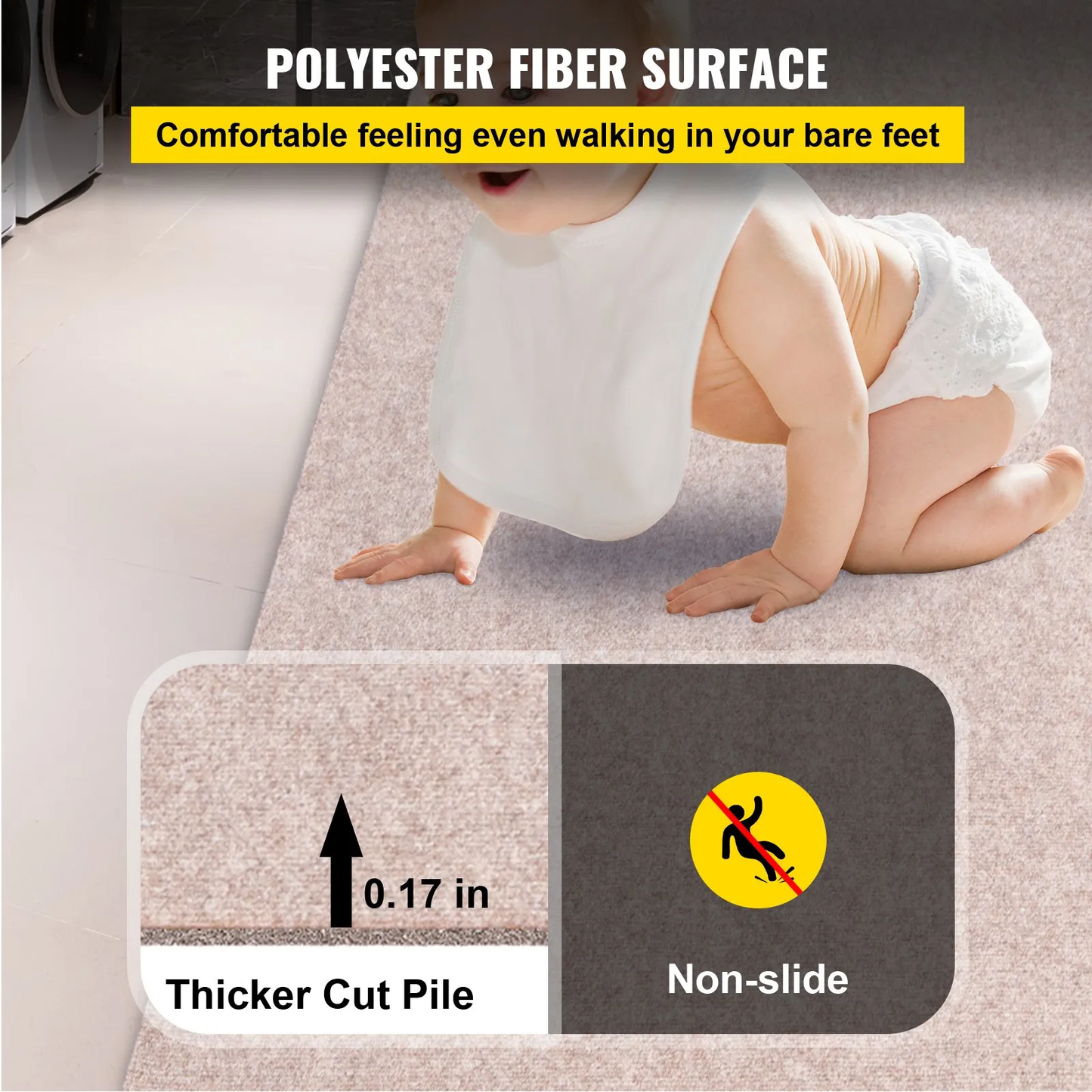 VEVOR Boat Carpet 6x18 feet, Marine Carpet for Boats, Waterproof Light Brown Indoor Outdoor,-$70