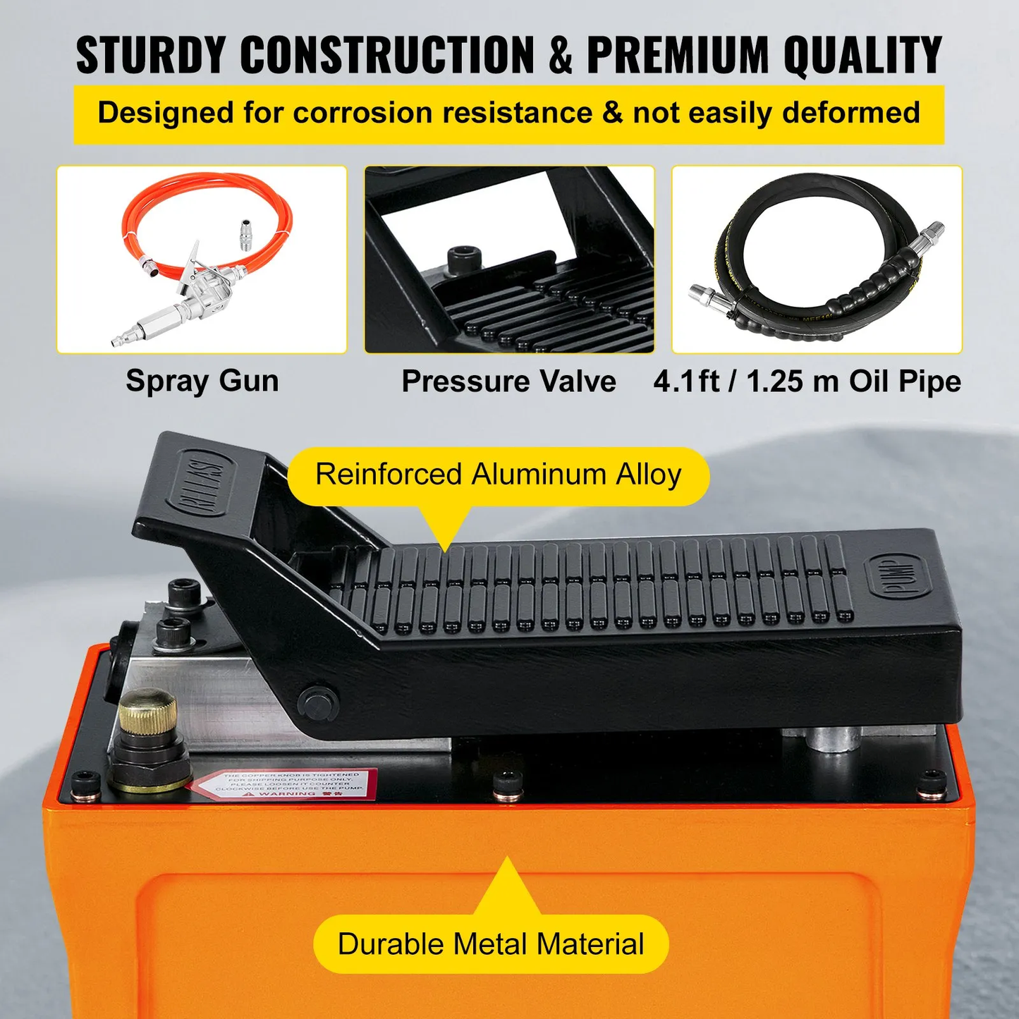 VEVOR 10000 PSI Hydraulic Pump, Air Foot Pump with Hose, Hydraulic Jack Pump with Air Hose,-$100