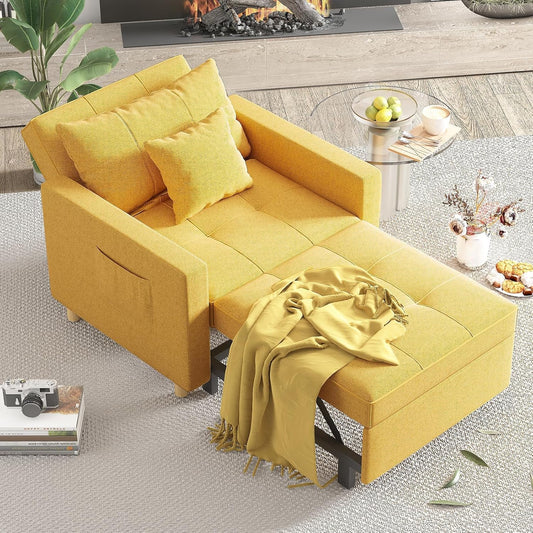 Brand New assemble 3-in-1 Sleeper Chair Bed, Convertible Single Sofa for Small Room, -$250