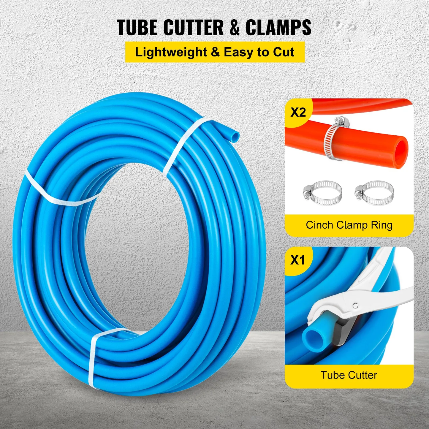 VEVOR 2 Rolls of 1/2" x 100ft, Non-Oxygen Barrier Flexible Pipe Tubing, Red&Blue for Hydronic Radiant Heat ,-$75