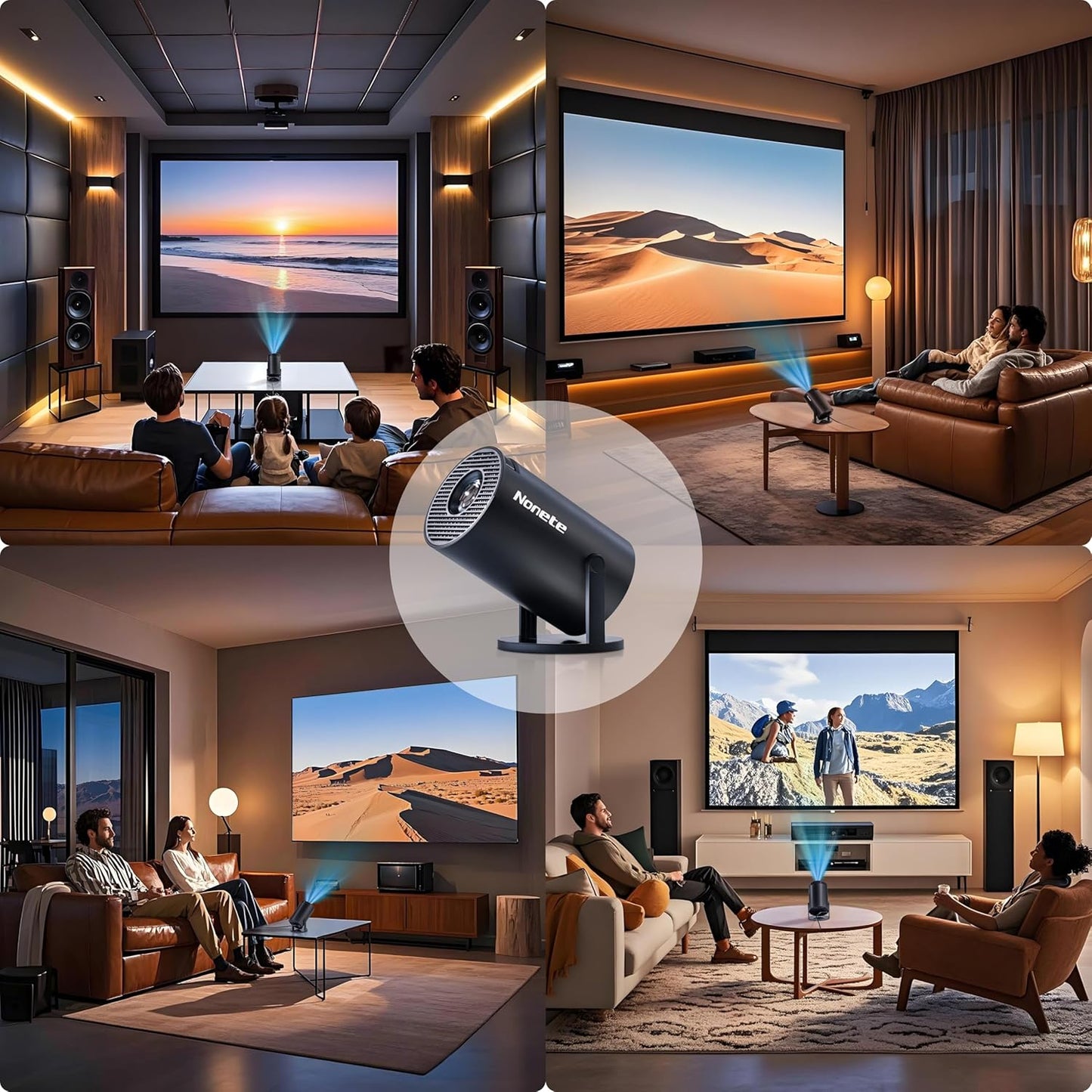 BNIB -Mini Projector 1080P, 4K Projector Full HD with WiFi 6 and Bluetooth 5.2,