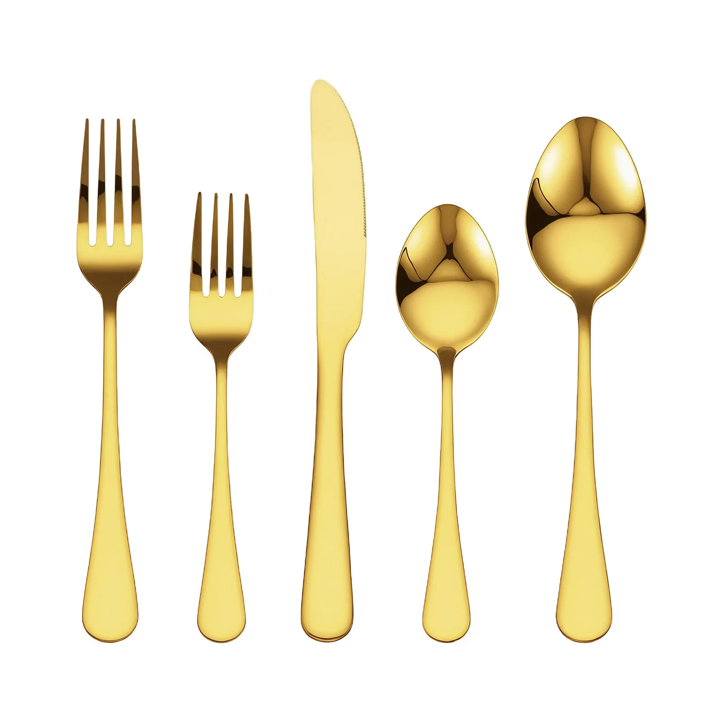 VEVOR 100-Piece Gold Silverware 100 Set, Food-Grade Stainless Steel Flatware Utensils for 20,-$50