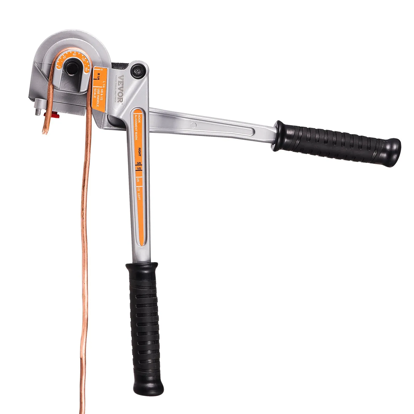 VEVOR Pipe Tube Bender, 1/4", 3/8", 1/2" OD, 3 in 1 Manual Level Tube Bender, 180°Bending Tools,-$30