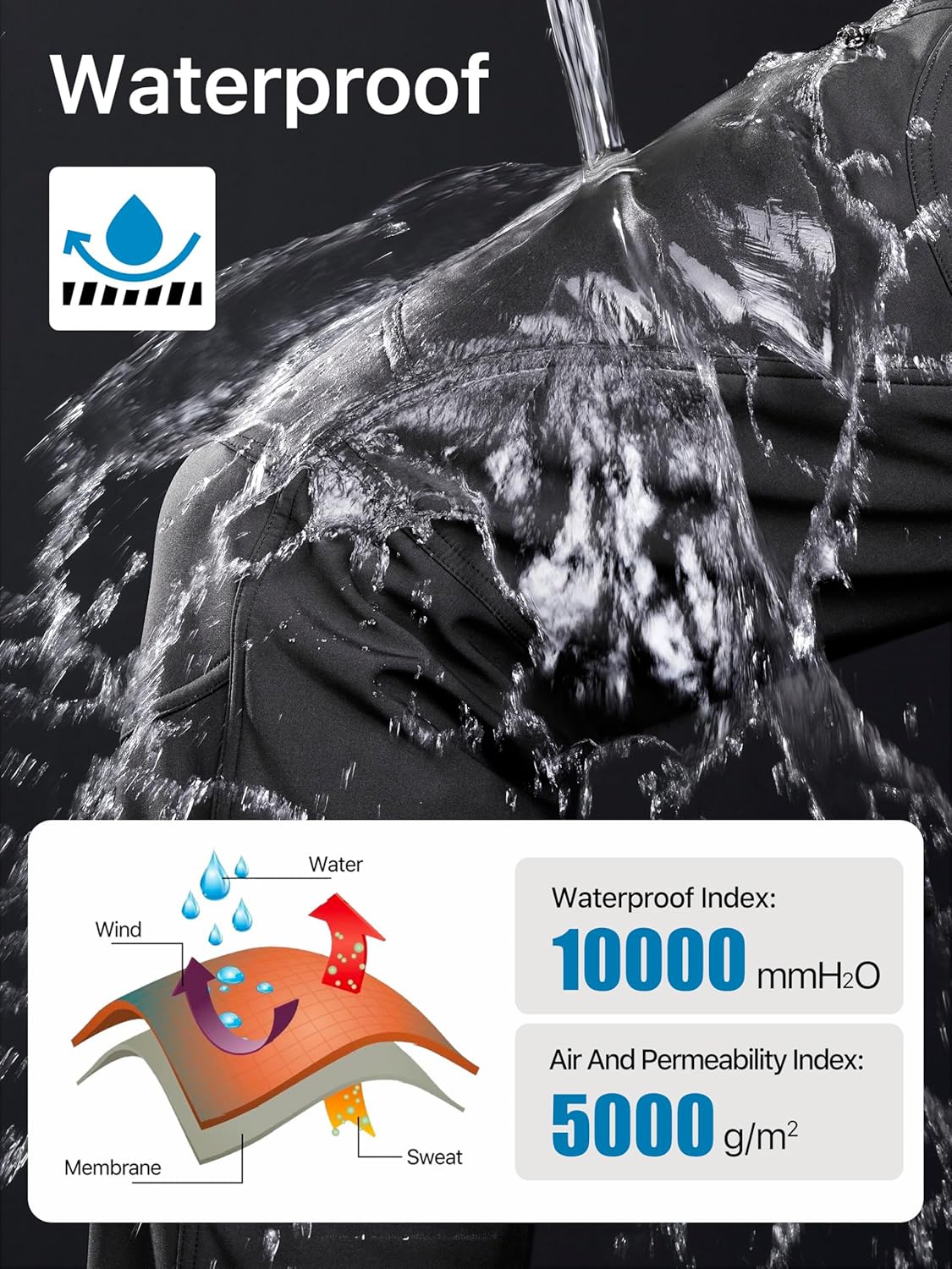 BNIB- REE SOLDIER Men's Fleece Lined Outdoor Cargo Hiking Pants Water Repellent Softshell Snow Ski Pants (black),-$35