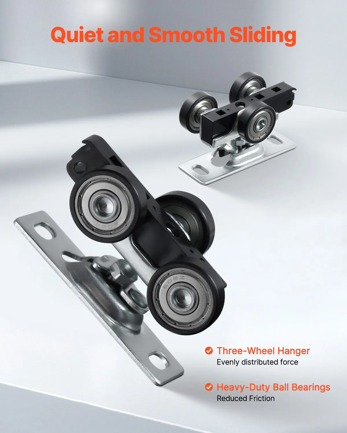 VEVOR Bypass Door Hardware, 5ft Heavy Duty Bypass Sliding Door Hardware Kit, Aluminum Alloy Sliding,-$50