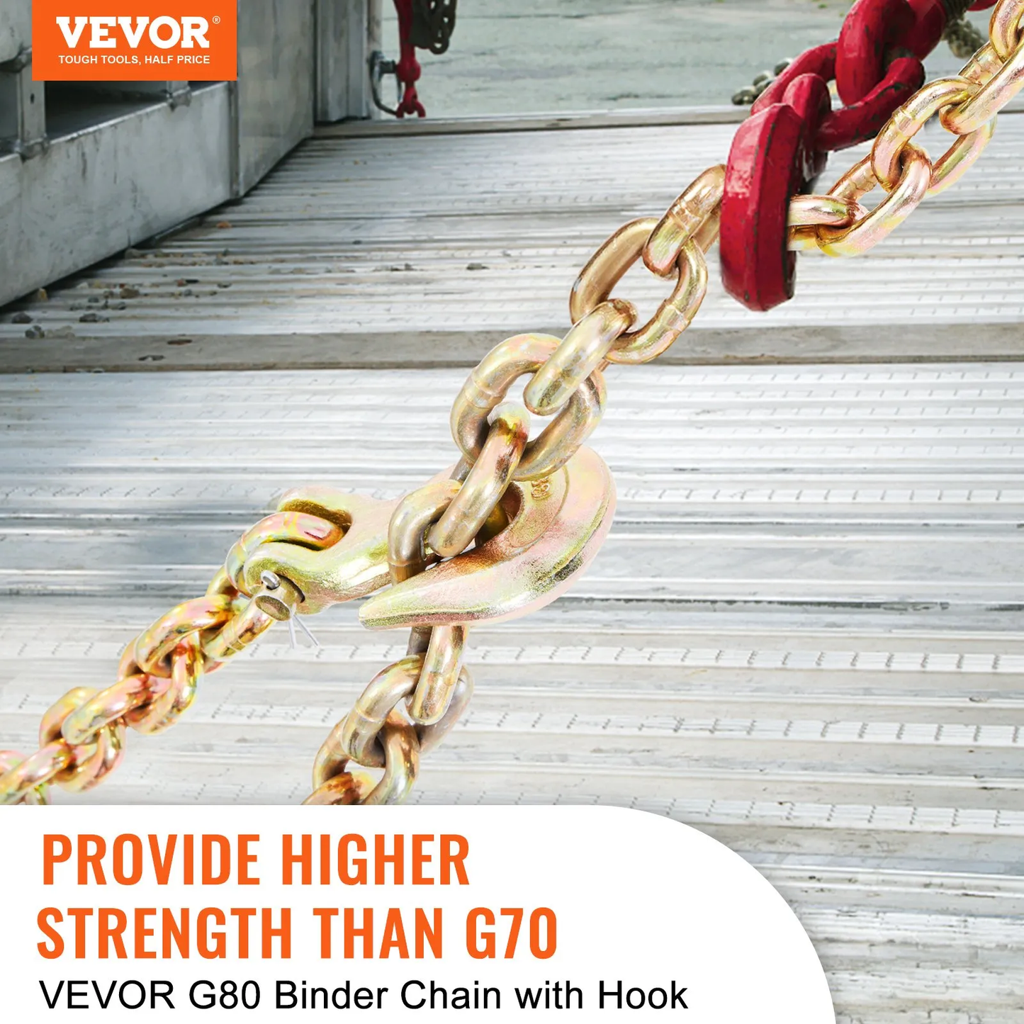 VEVOR Transport Binder Chain, 4900 lbs Working Load Limit, 5/16'' x 20' G80 Tow Chain Tie Down,-$35