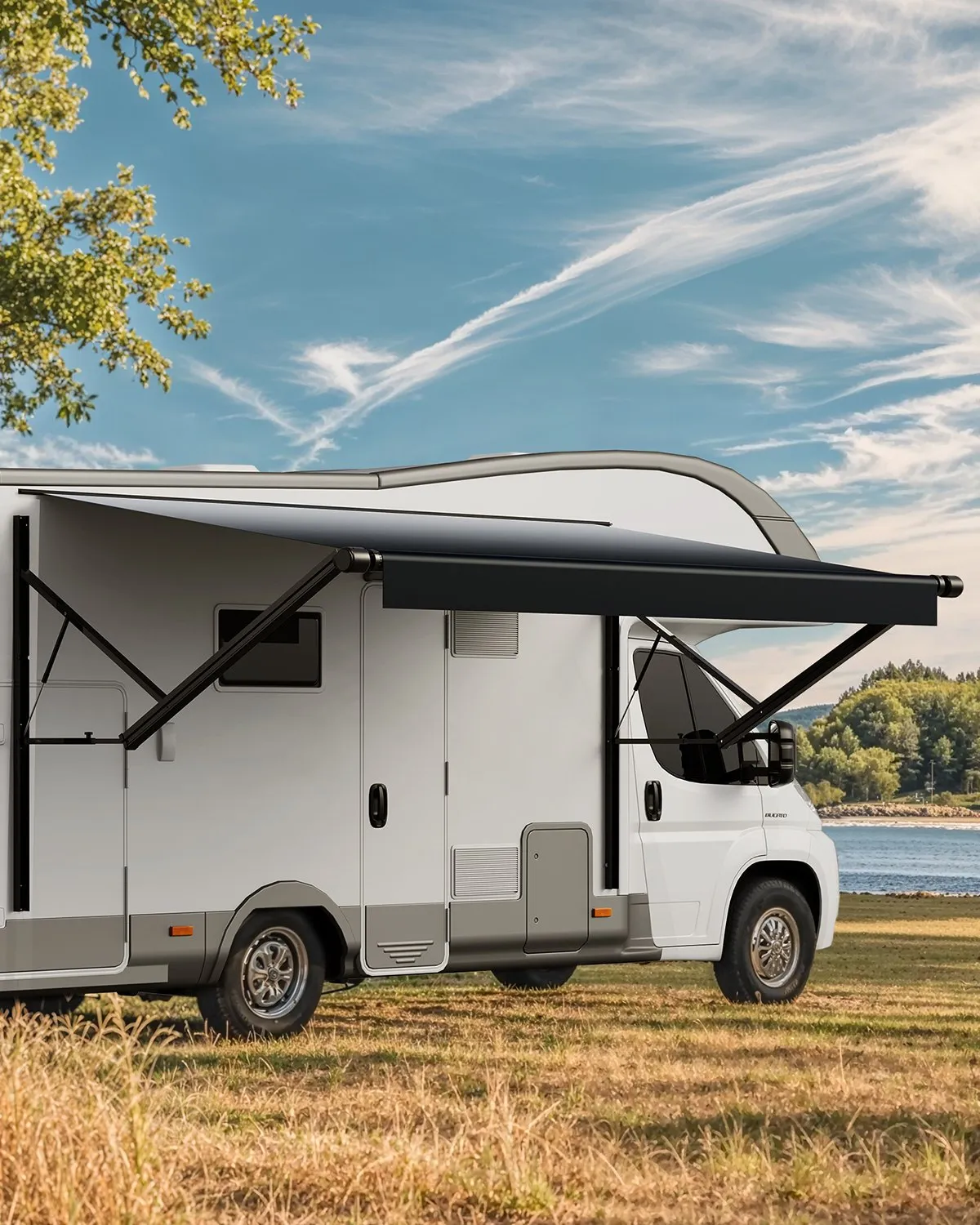 VEVOR Motorized RV Awning Complete Kit, 14' Retractable Awning w/Aluminum Alloy Frame,-$700